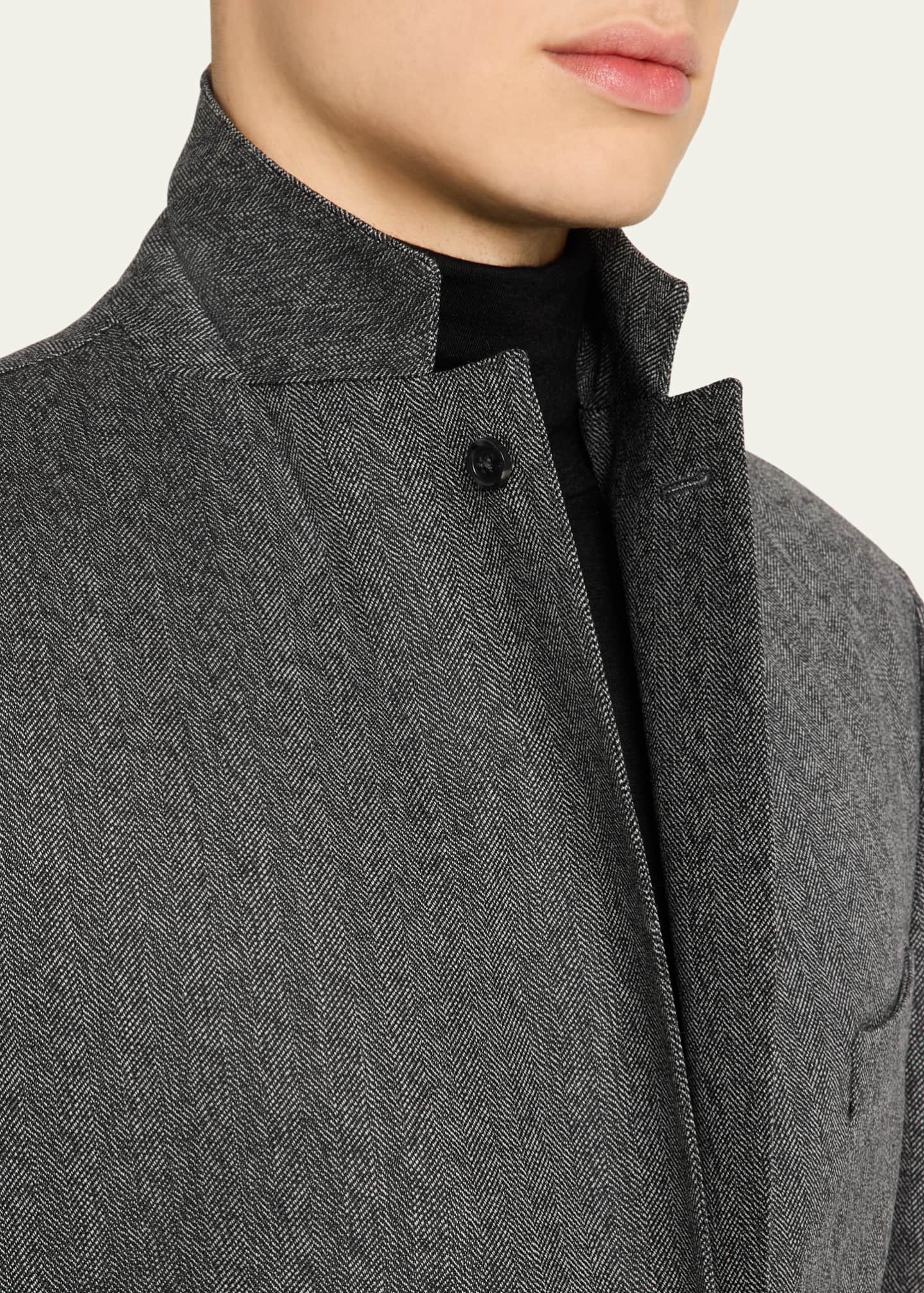 Officine Generale Men's Arthus Herringbone Sport Coat Image 7 of 8