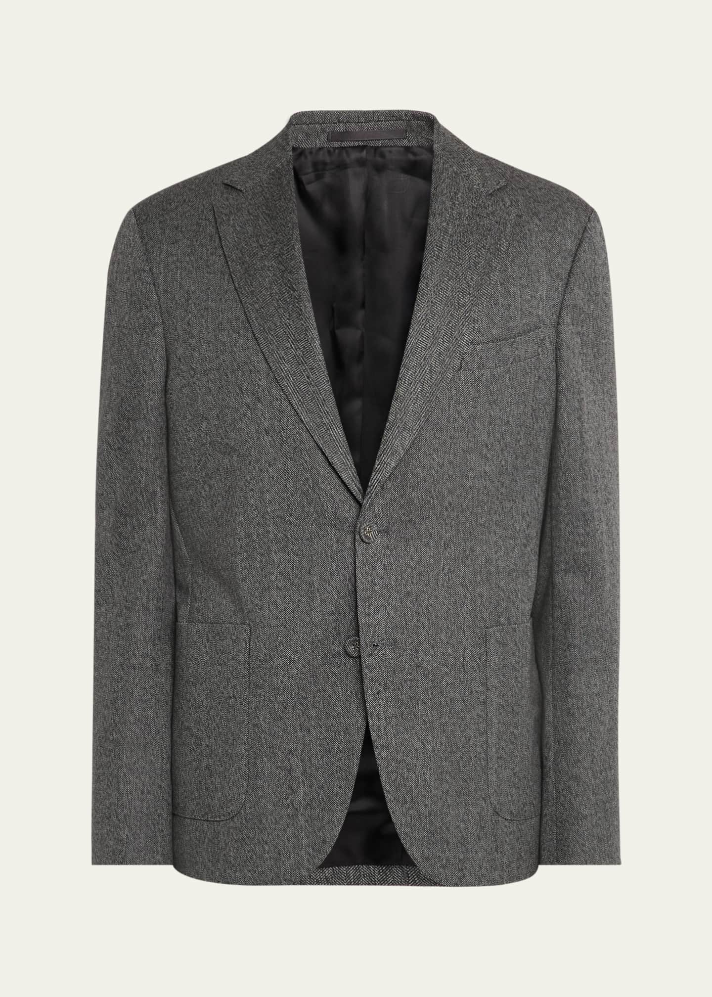 Officine Generale Men's Arthus Herringbone Sport Coat Image 1 of 8