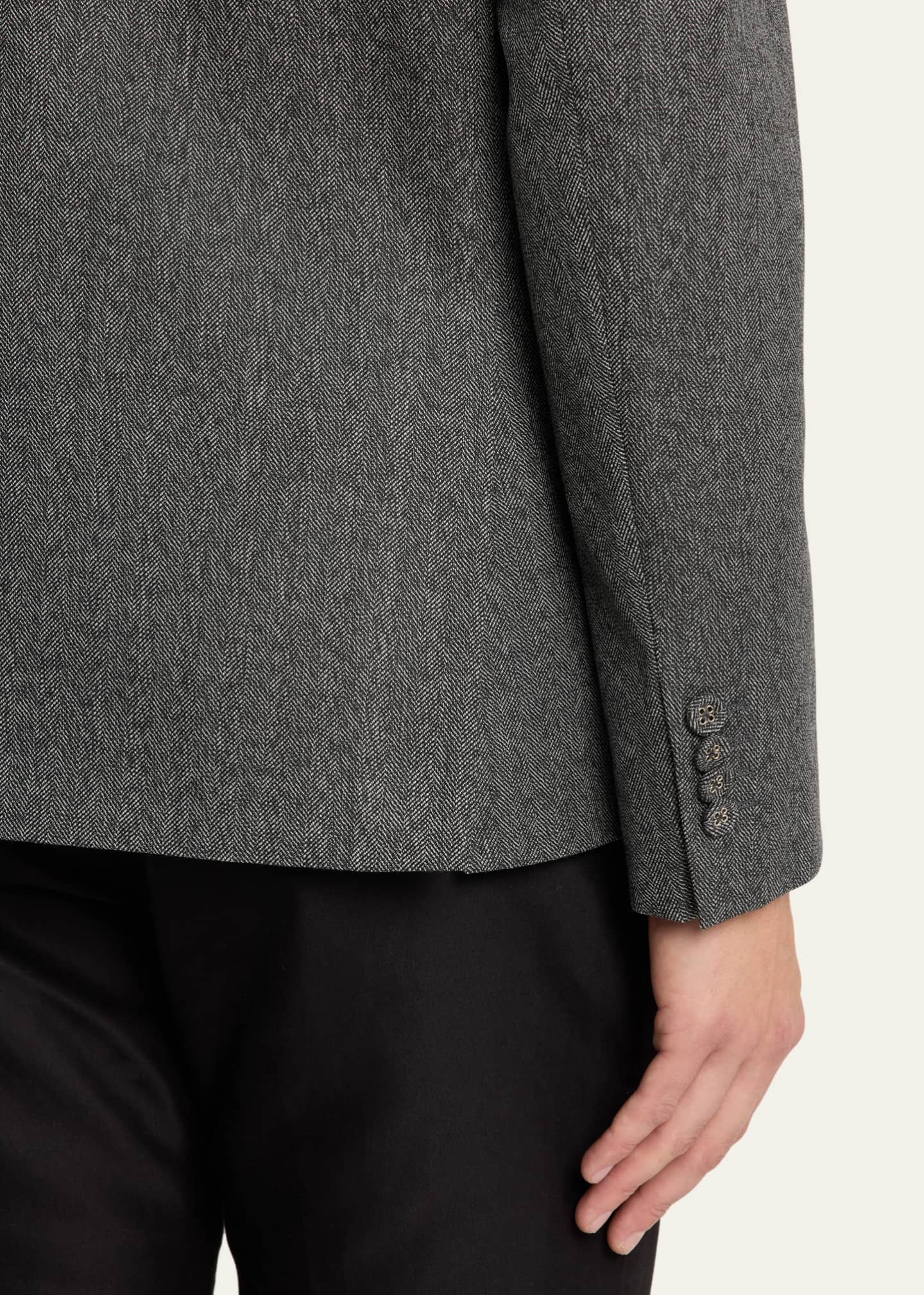 Officine Generale Men's Arthus Herringbone Sport Coat Image 8 of 8