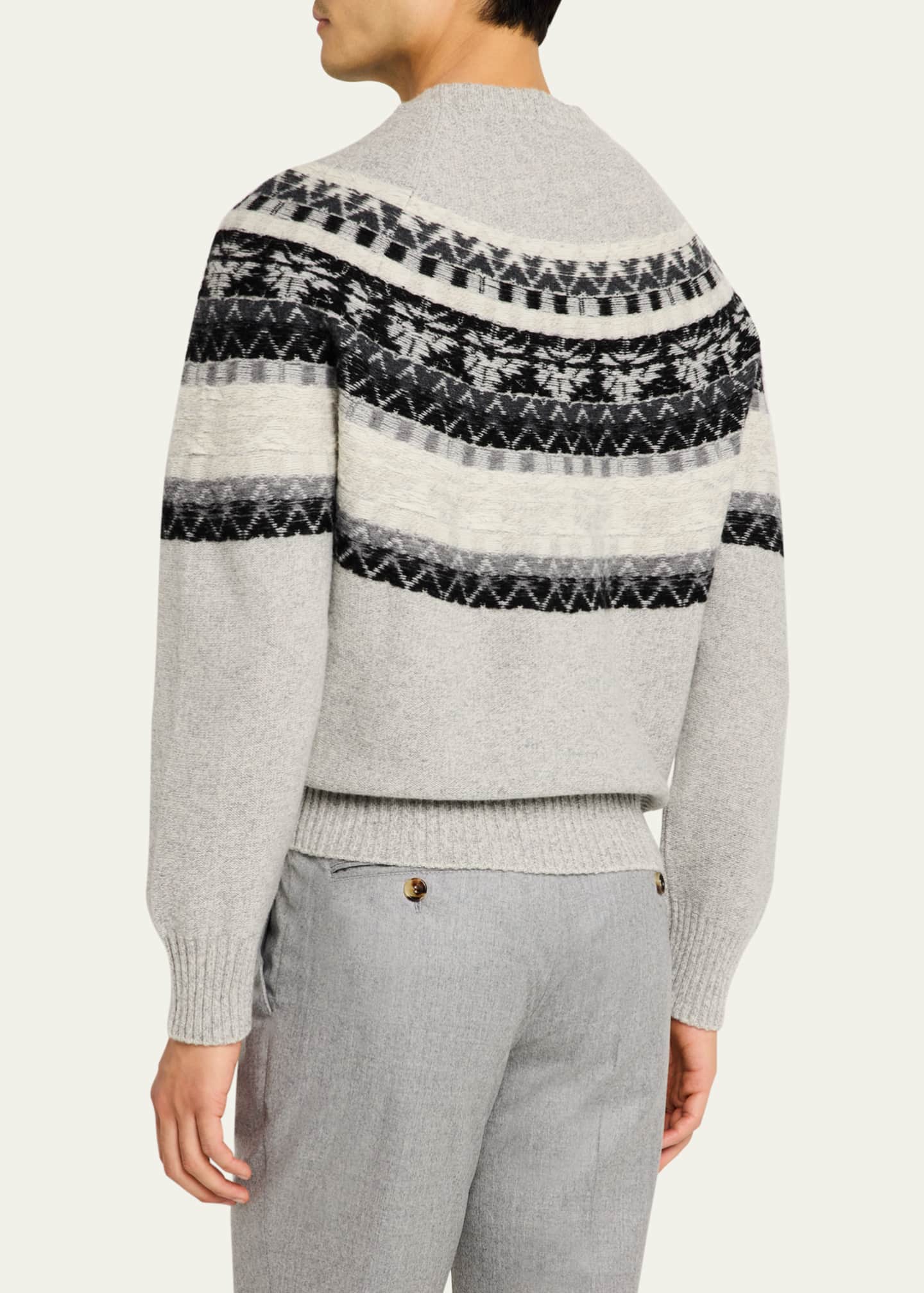Officine Generale Men's Manolo Fair Isle Wool Sweater Image 3 of 5