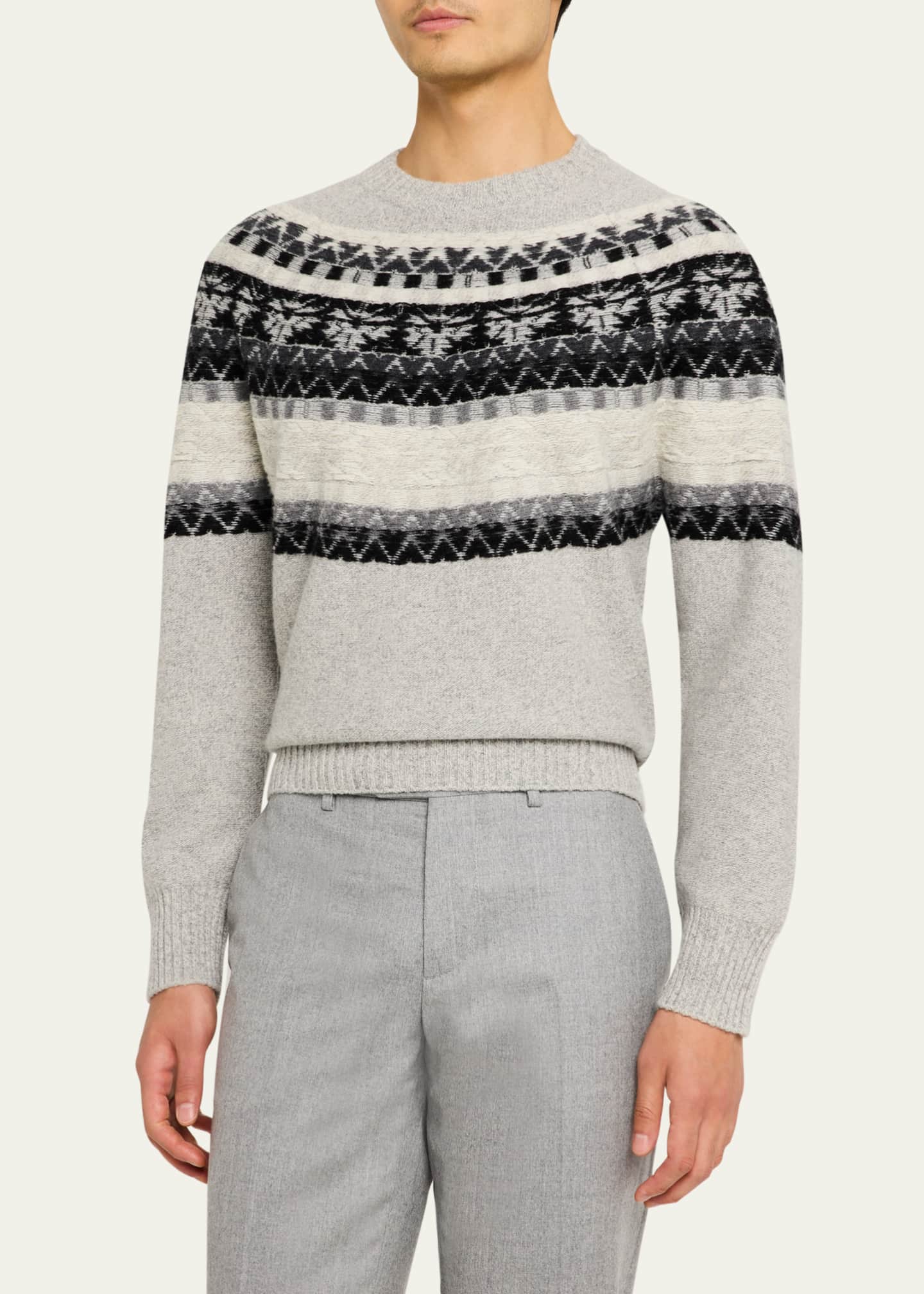 Officine Generale Men's Manolo Fair Isle Wool Sweater Image 4 of 5
