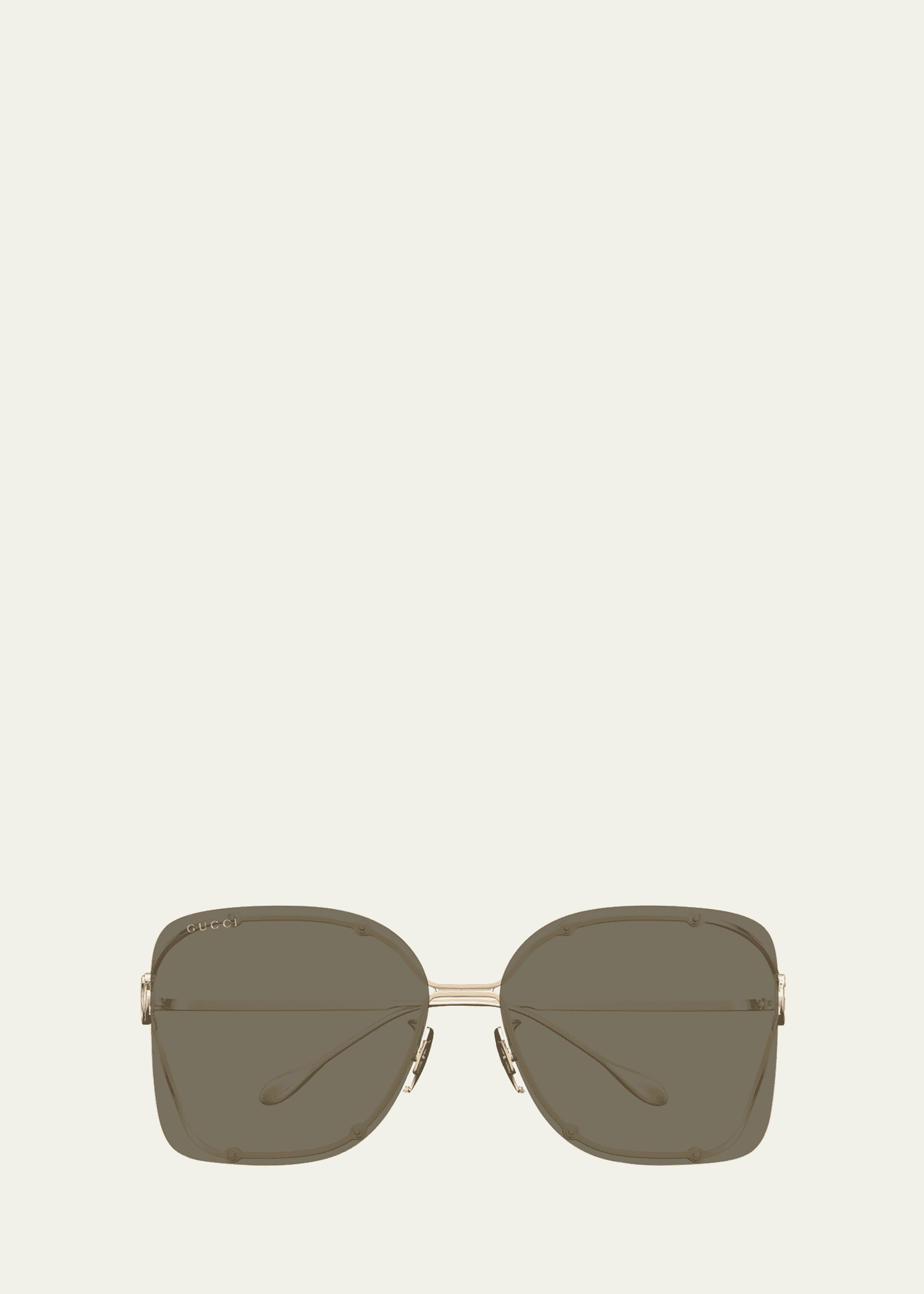 極美品 GUCCI rimless sunglasses linestone Gucci Rimless Square Metal Sunglasses - Bergdorf Goodman