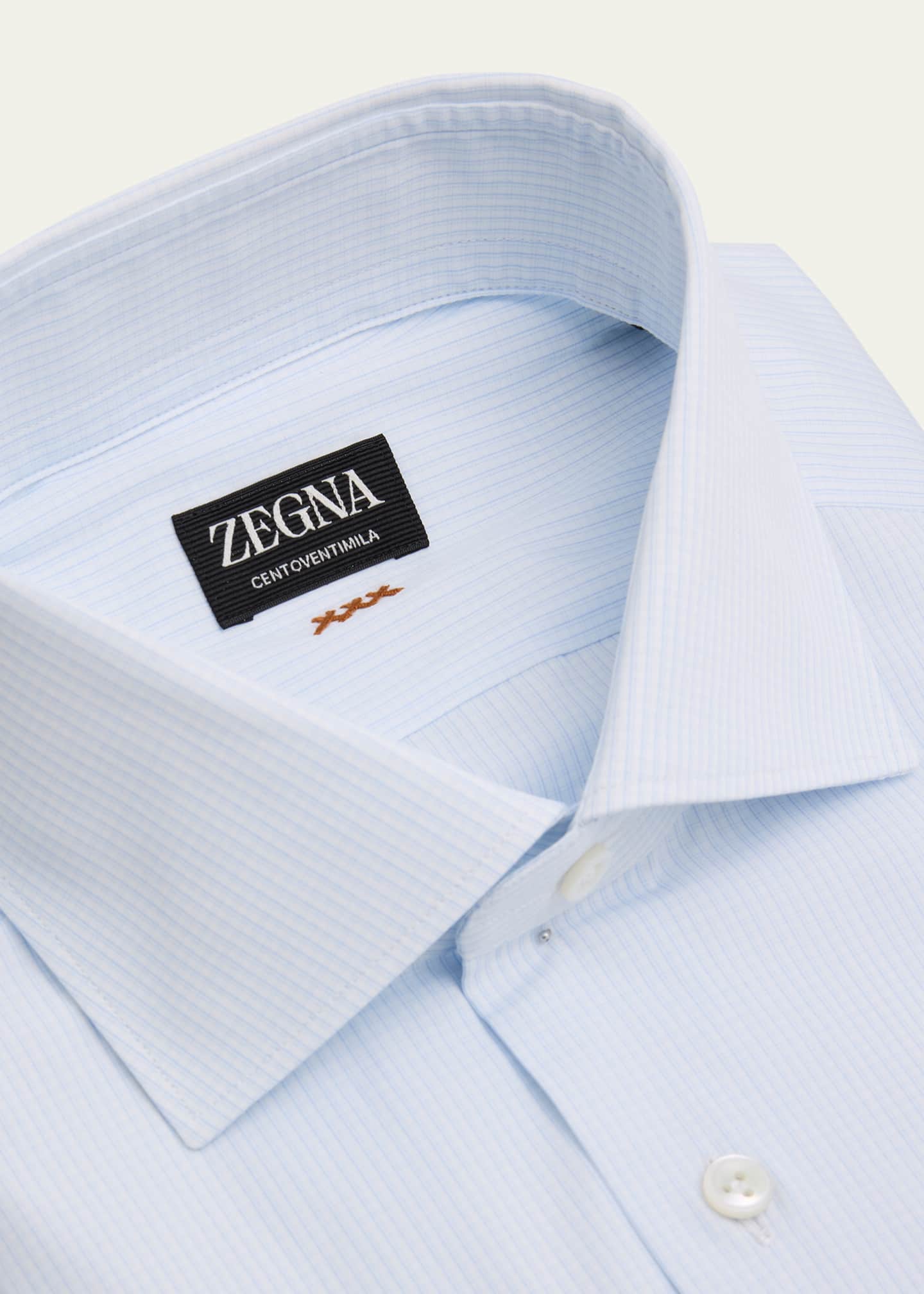 ZEGNA Men's XXX Micro-Check Couture Dress Shirt Image 2 of 2