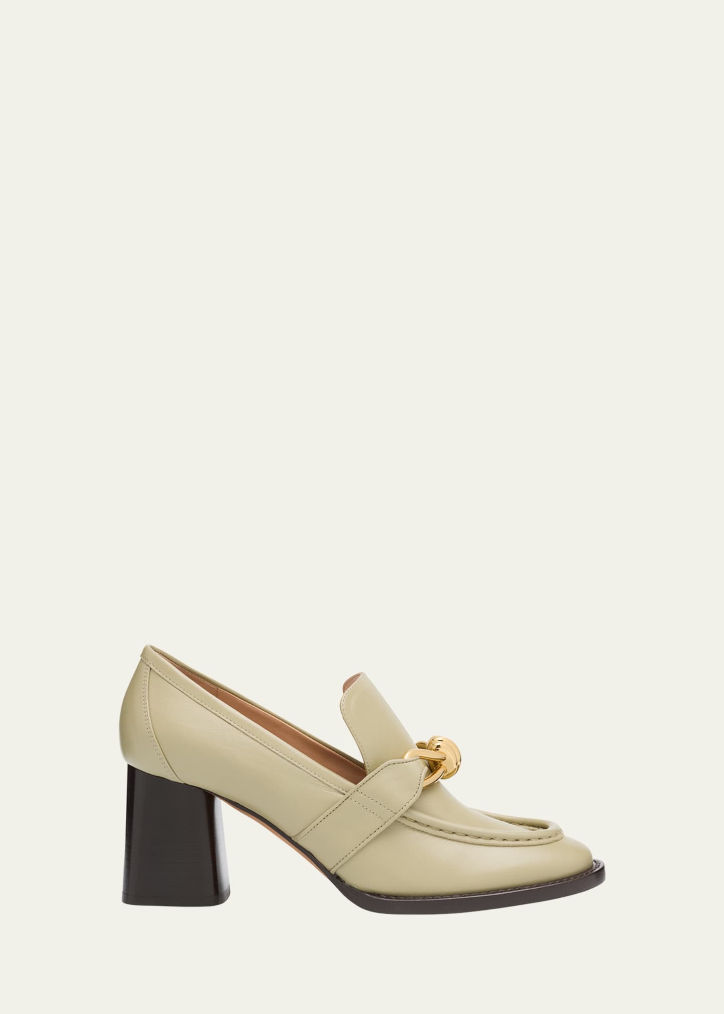 Bottega Veneta Astaire Metallic Knot Leather Heeled Loafers Image 1 of 6