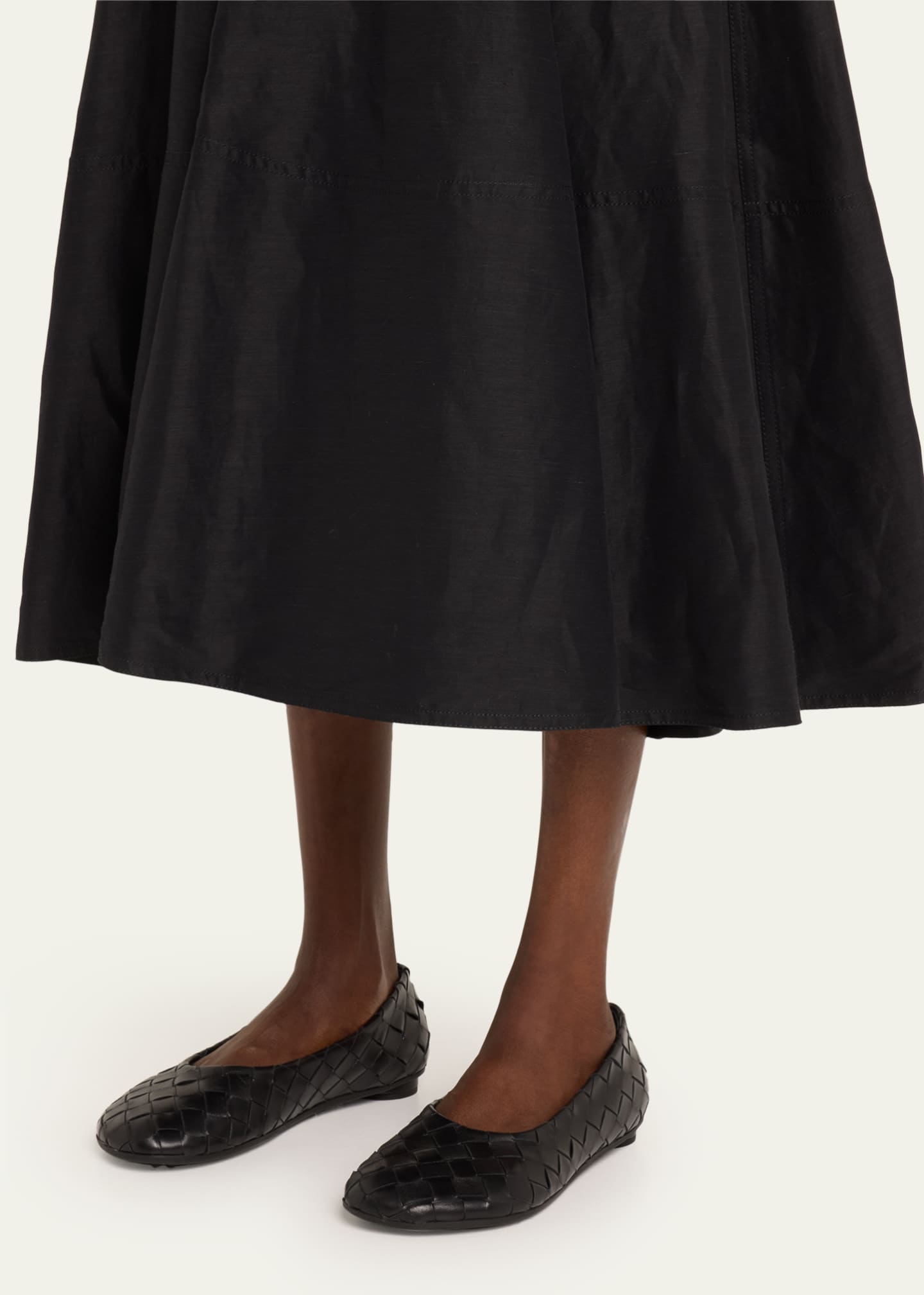 Bottega Veneta Atomic Woven Leather Ballerina Flats Image 2 of 6
