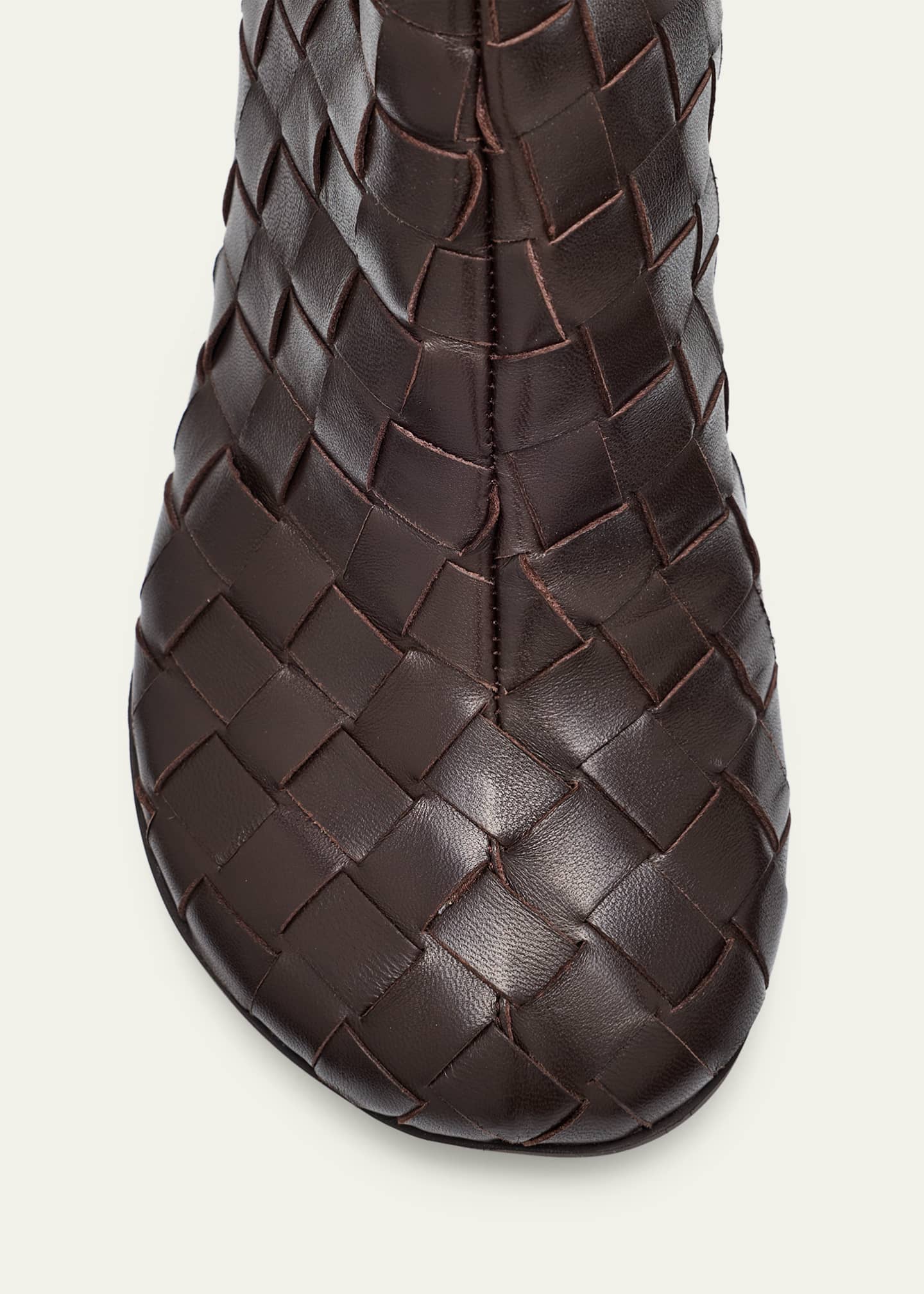 Bottega Veneta Atomic Woven Leather Cylinder-Heel Booties