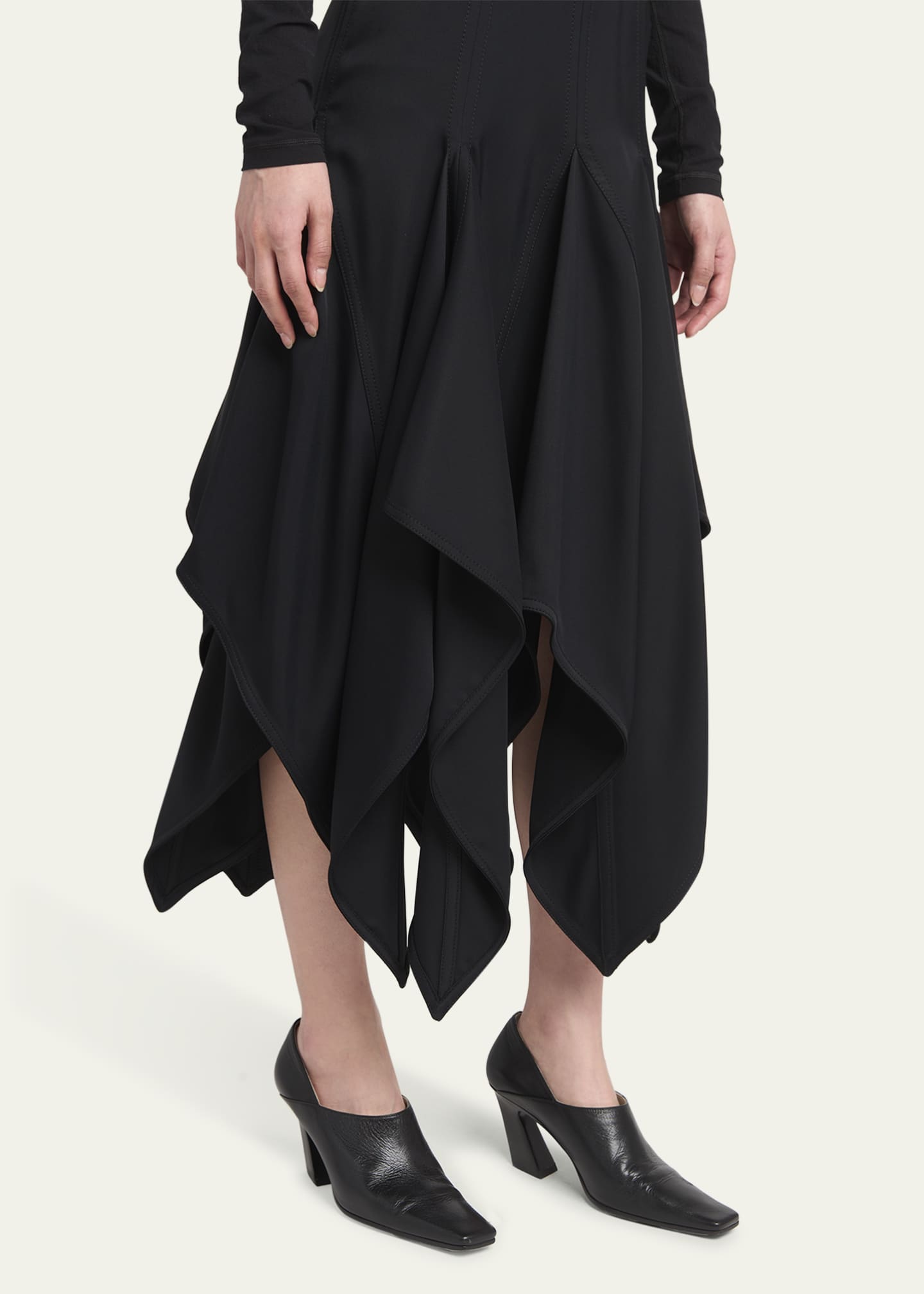 Bottega Veneta Lewis Calfskin Block-Heel Pumps Image 2 of 5