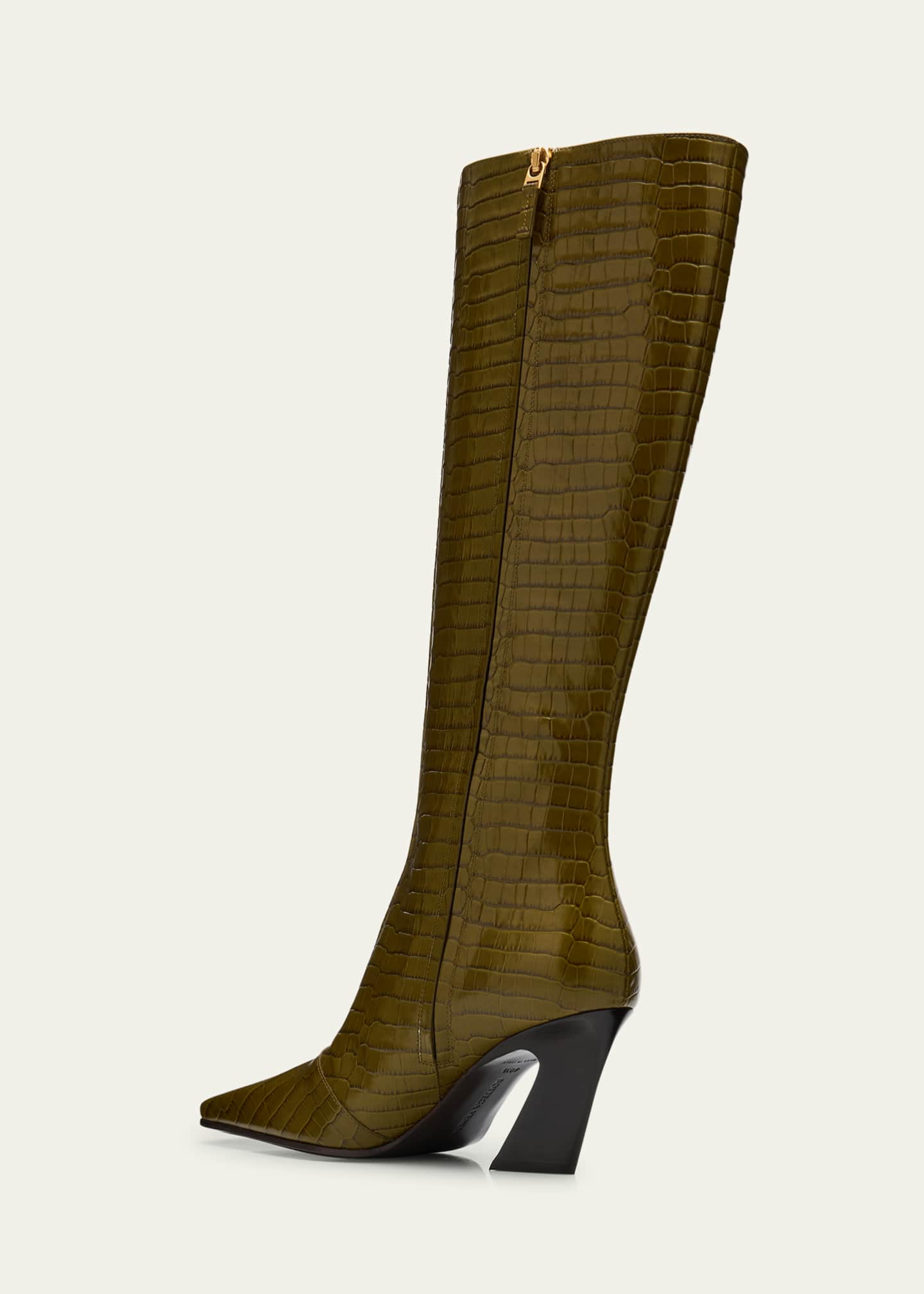 Bottega Veneta Lewis Croco Knee Boots Image 4 of 6