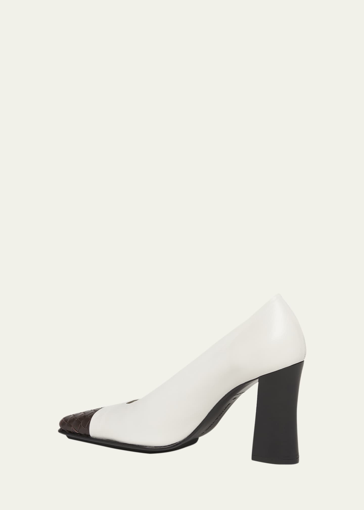 Bottega Veneta Mixed Leather Block-Heel Pumps Image 4 of 5