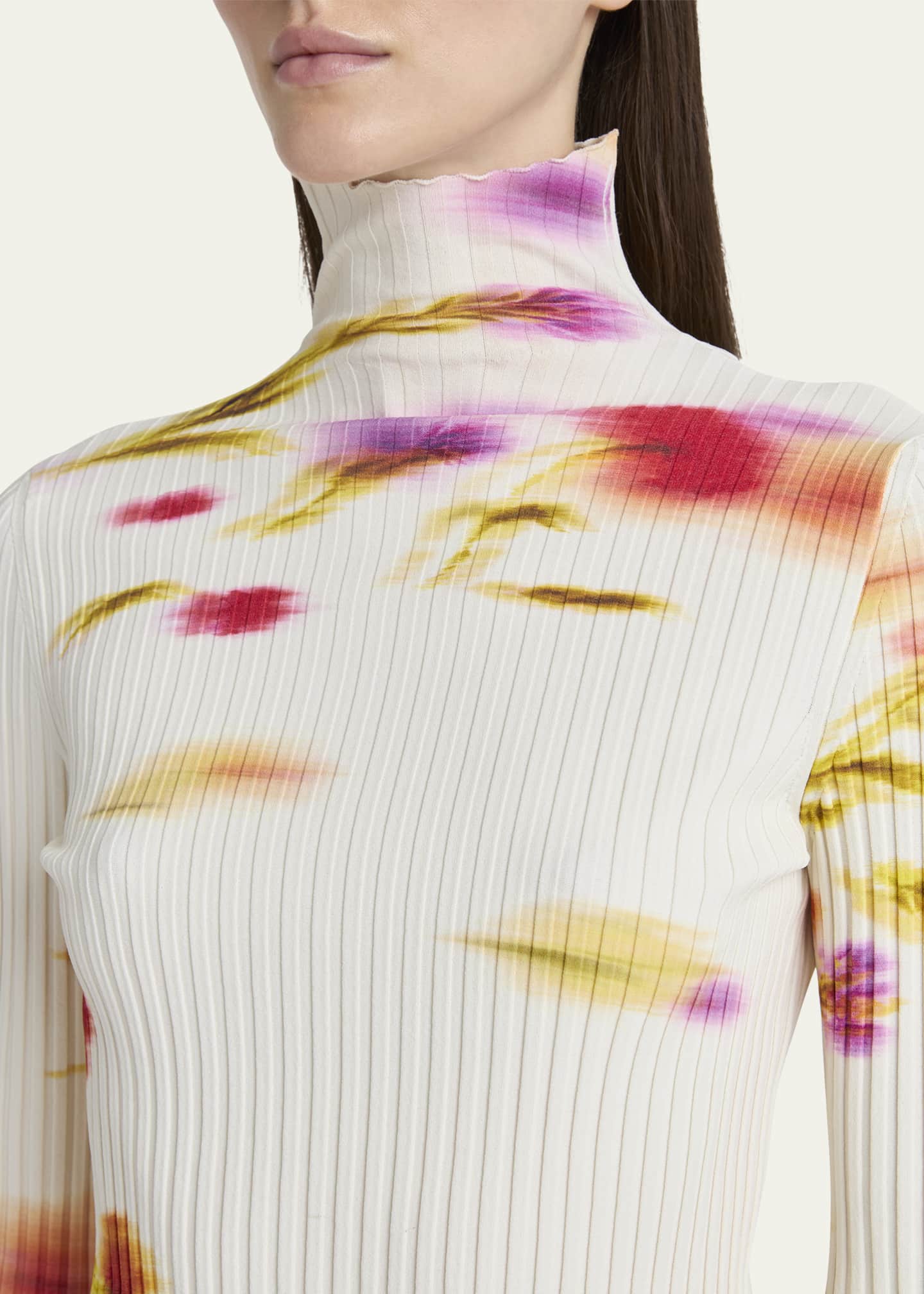 Ferragamo Blossom Flower Print Ribbed Sweater Image 5 of 5