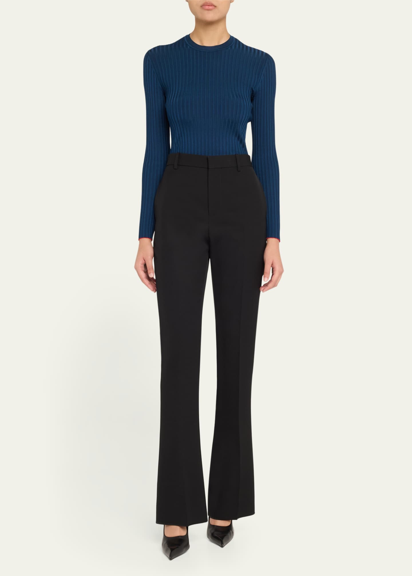 Ferragamo Lightweight Viscose Rib Sweater Image 2 of 5