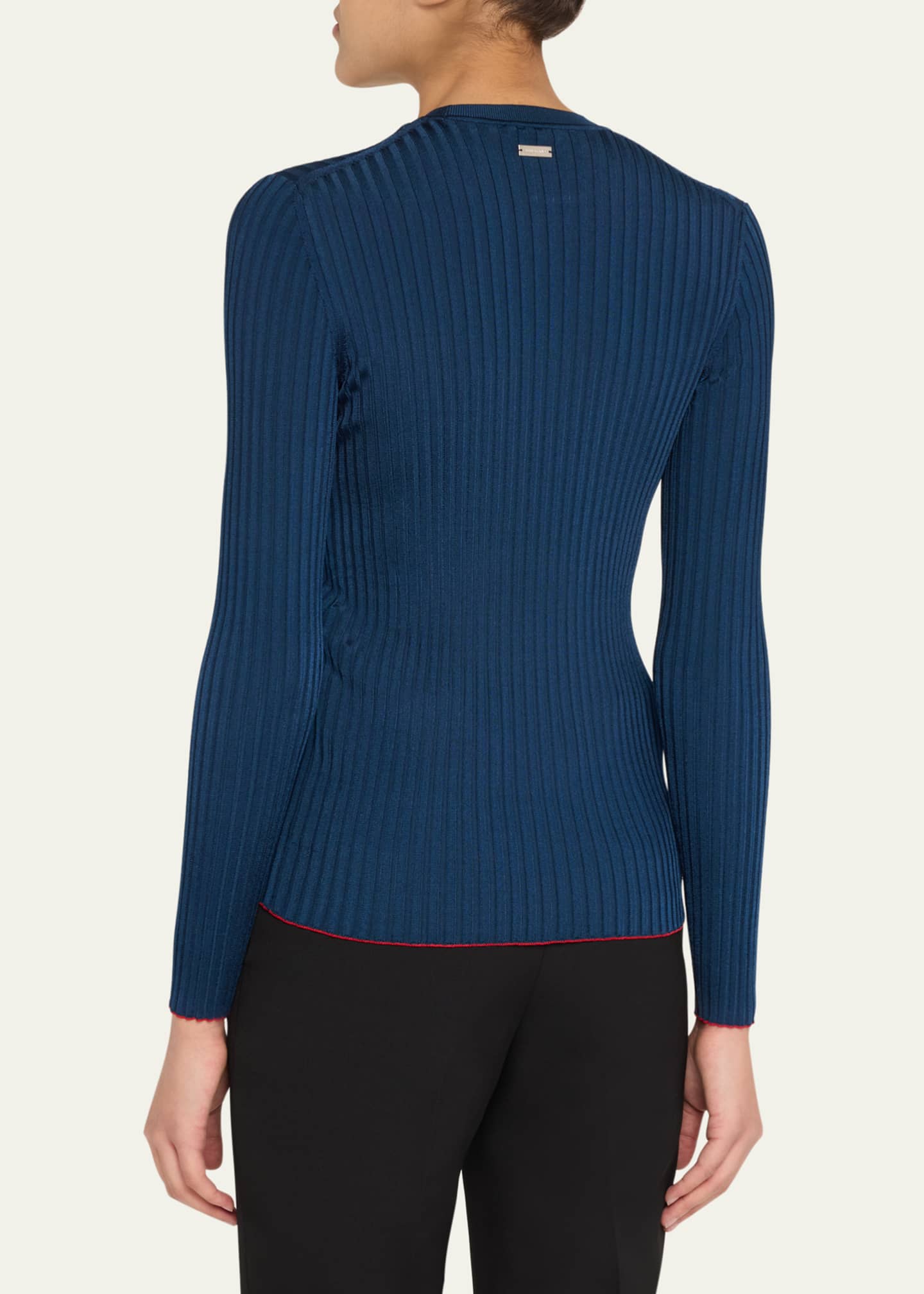 Ferragamo Lightweight Viscose Rib Sweater Image 3 of 5