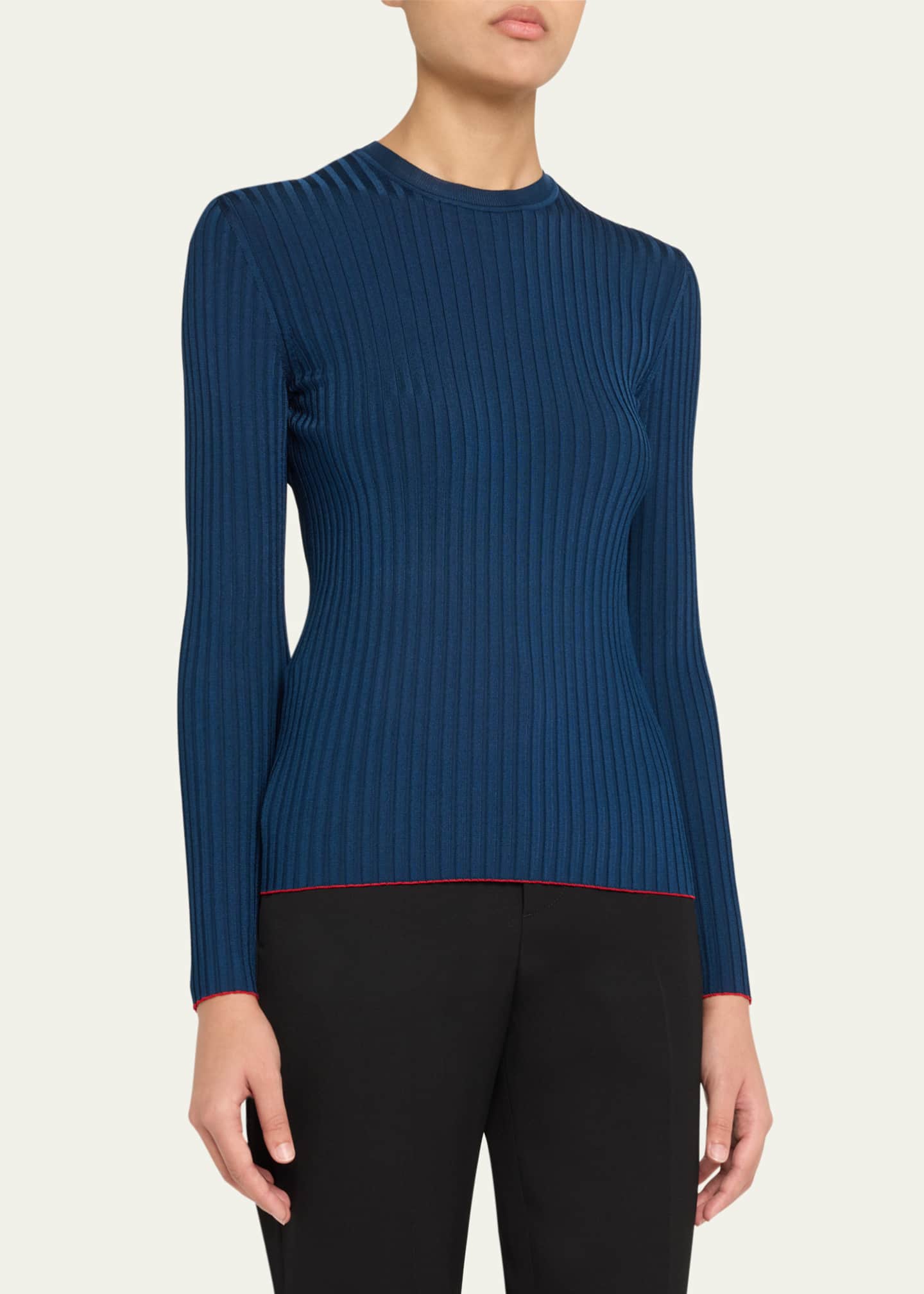 Ferragamo Lightweight Viscose Rib Sweater Image 4 of 5