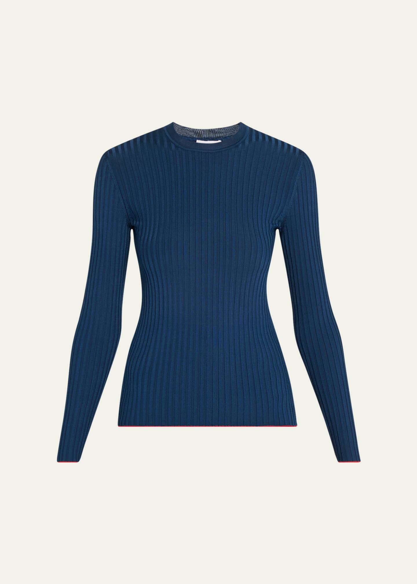 Ferragamo Lightweight Viscose Rib Sweater Image 1 of 5