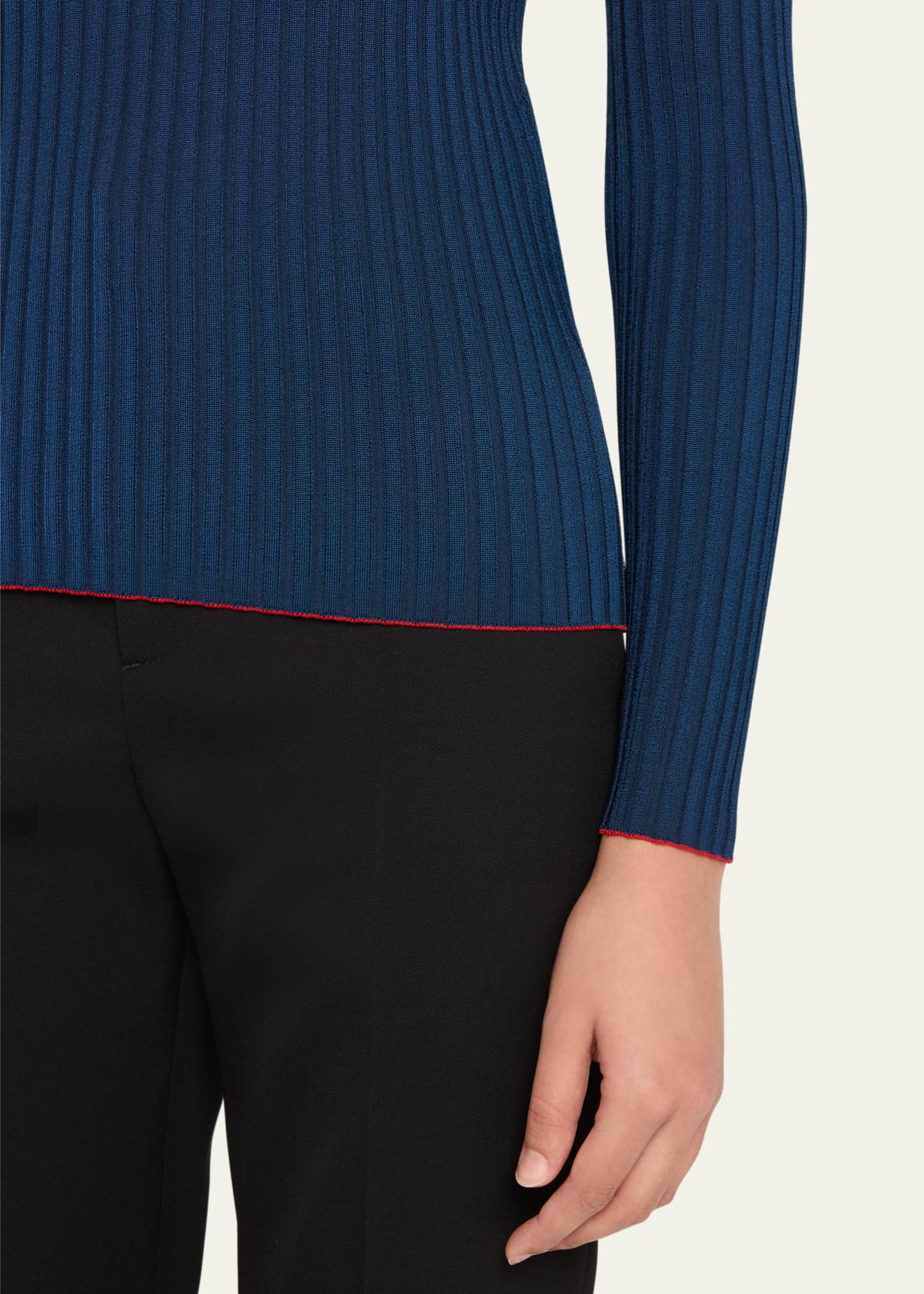 Ferragamo Lightweight Viscose Rib Sweater Image 5 of 5
