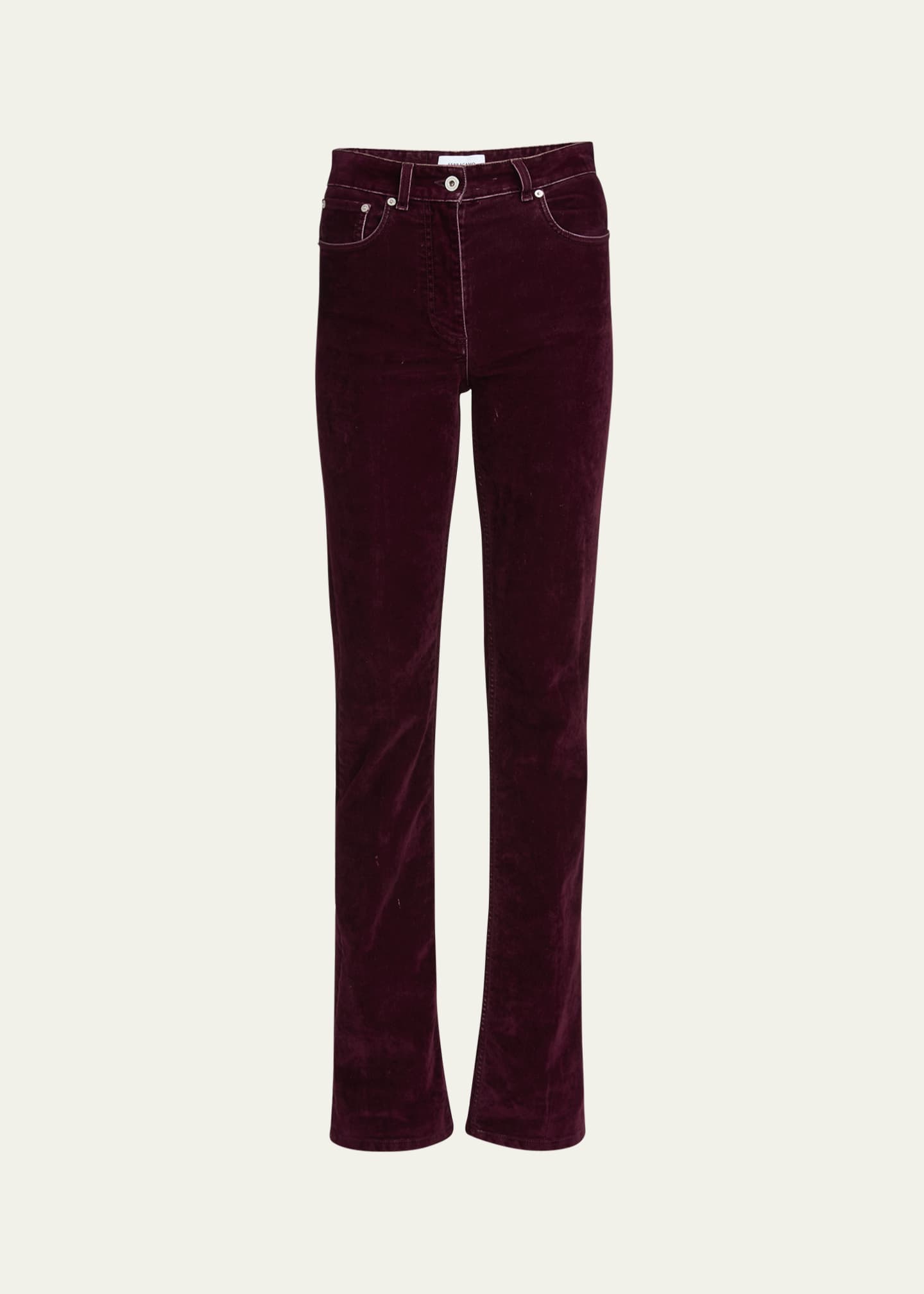 Ferragamo Flock Velvet Straight Leg Pants Image 1 of 5