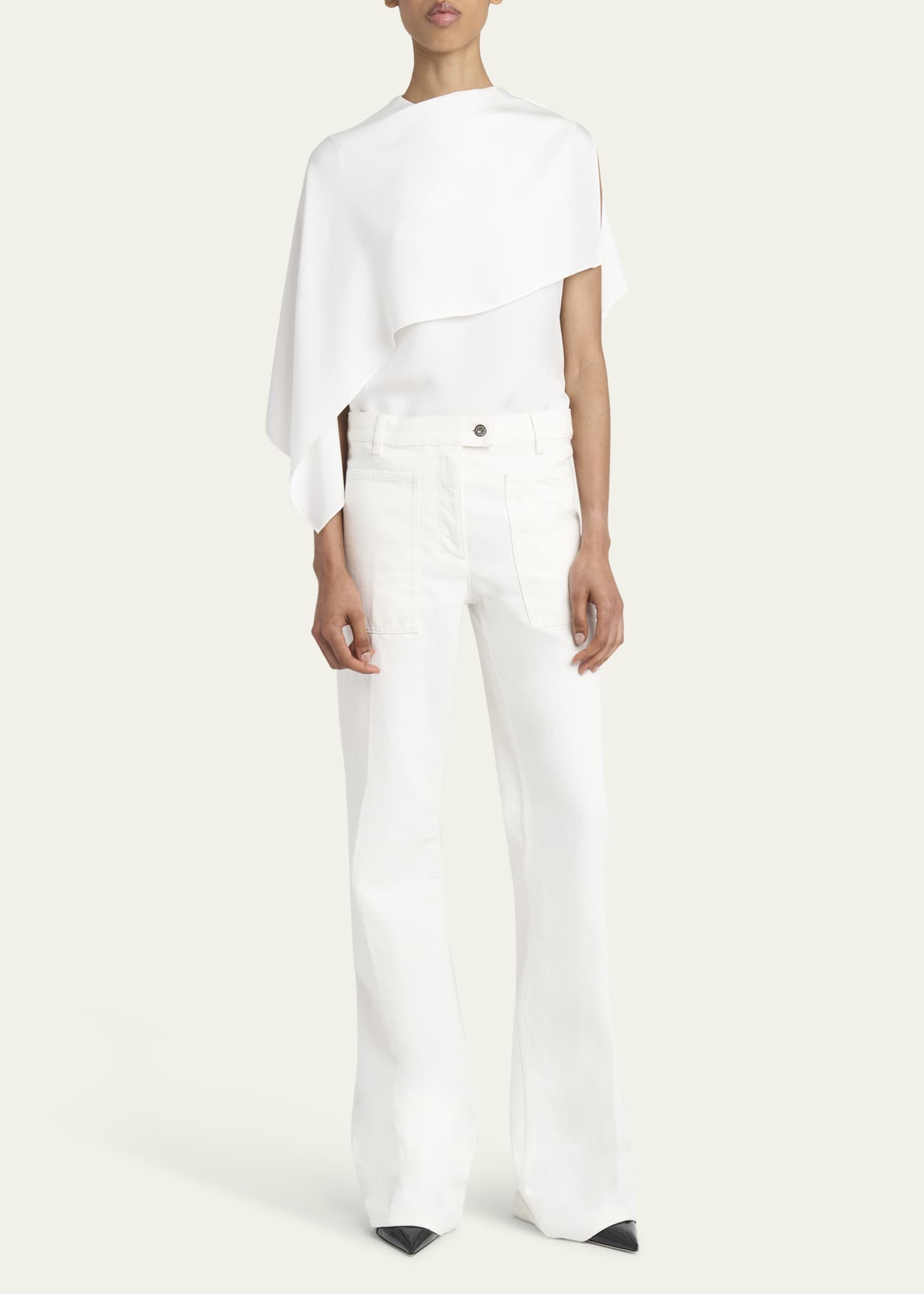 Ferragamo High-Rise Midweight Denim Straight-Leg Pants Image 2 of 5