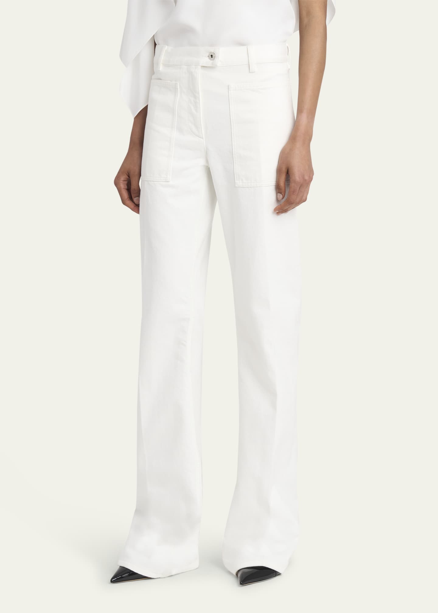 Ferragamo High-Rise Midweight Denim Straight-Leg Pants Image 4 of 5