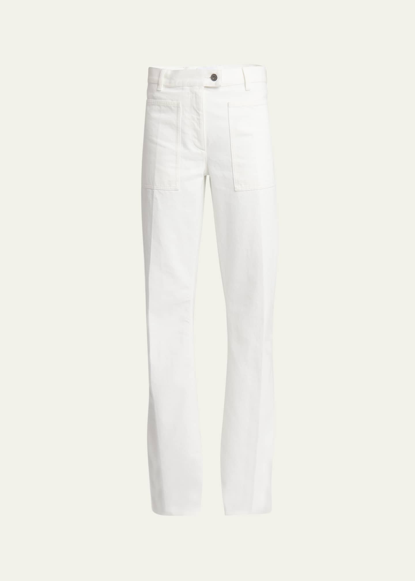 Ferragamo High-Rise Midweight Denim Straight-Leg Pants Image 1 of 5