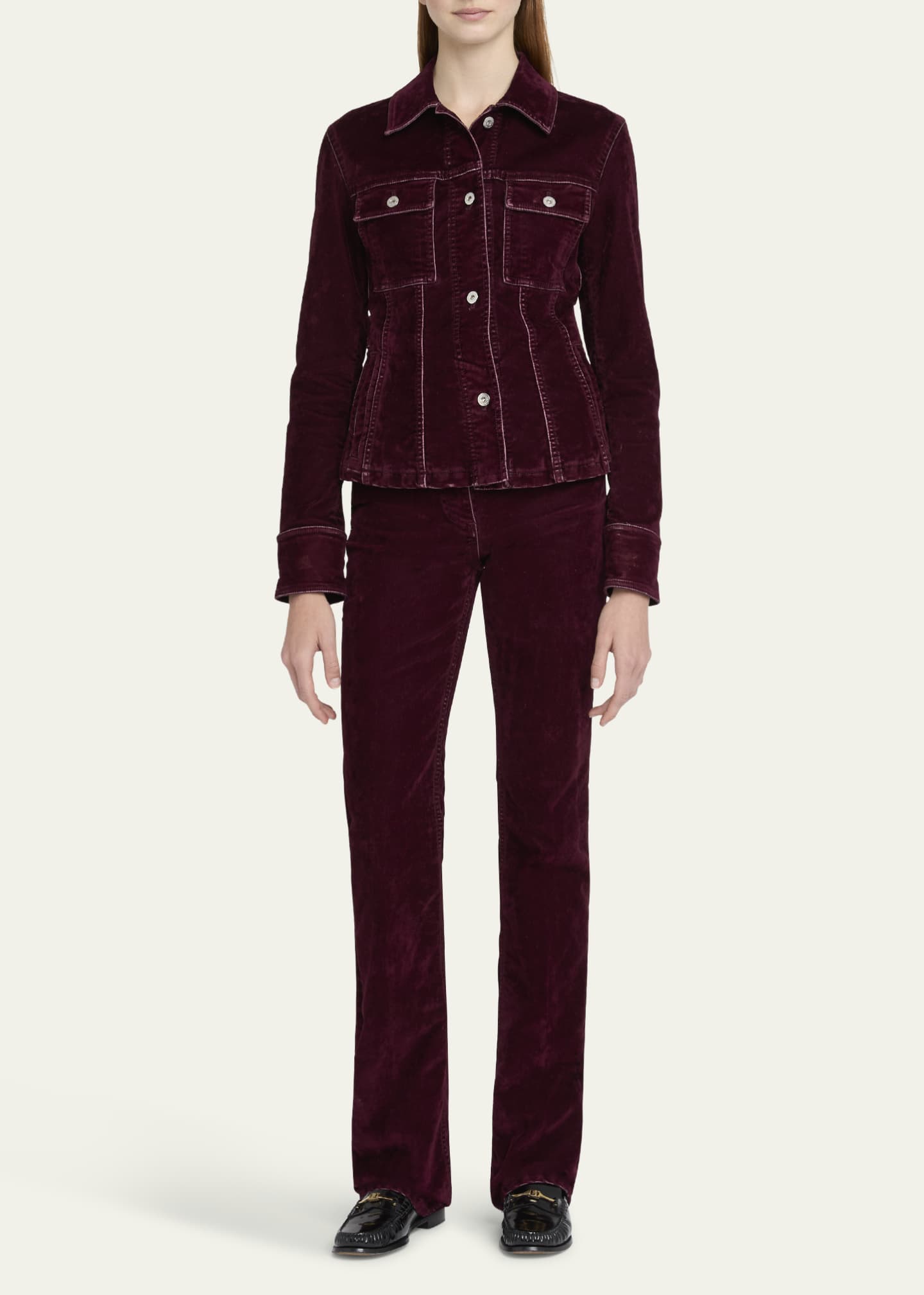 Ferragamo Flock Velvet Button Down Jacket Image 2 of 5