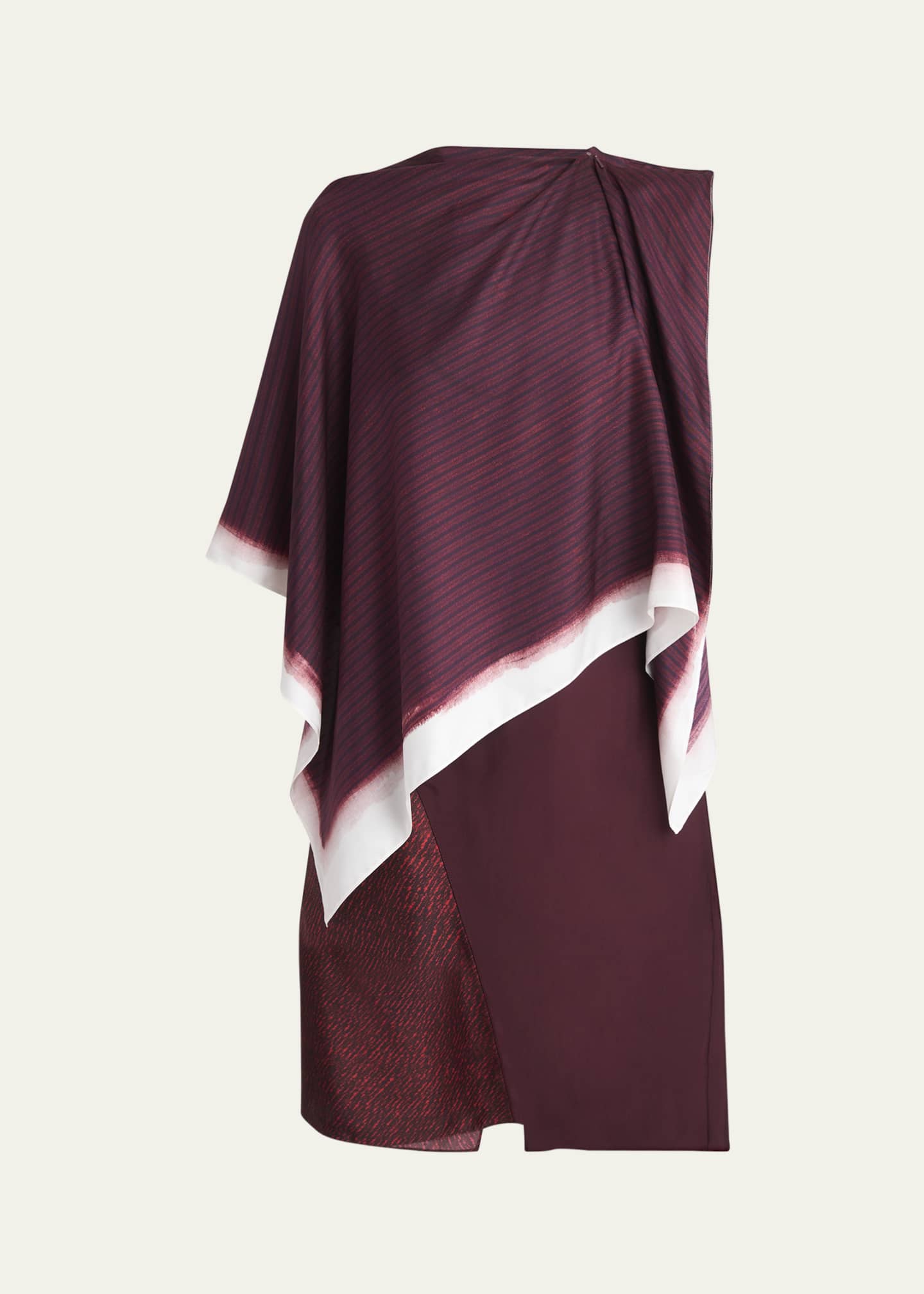 Ferragamo Mixed-Print Mouline Twill Dress Image 1 of 5
