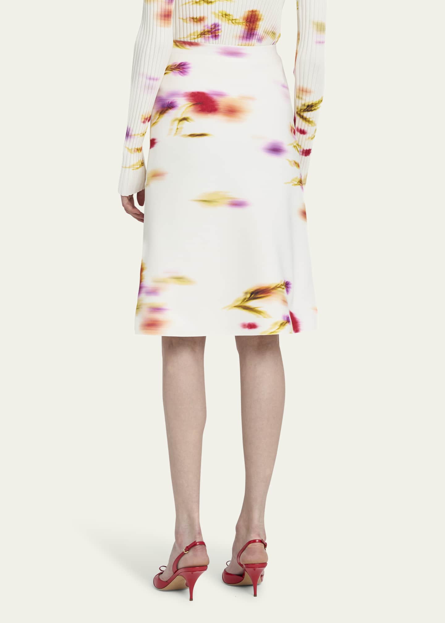 Ferragamo Floral Print Poplin Skirt Image 3 of 5