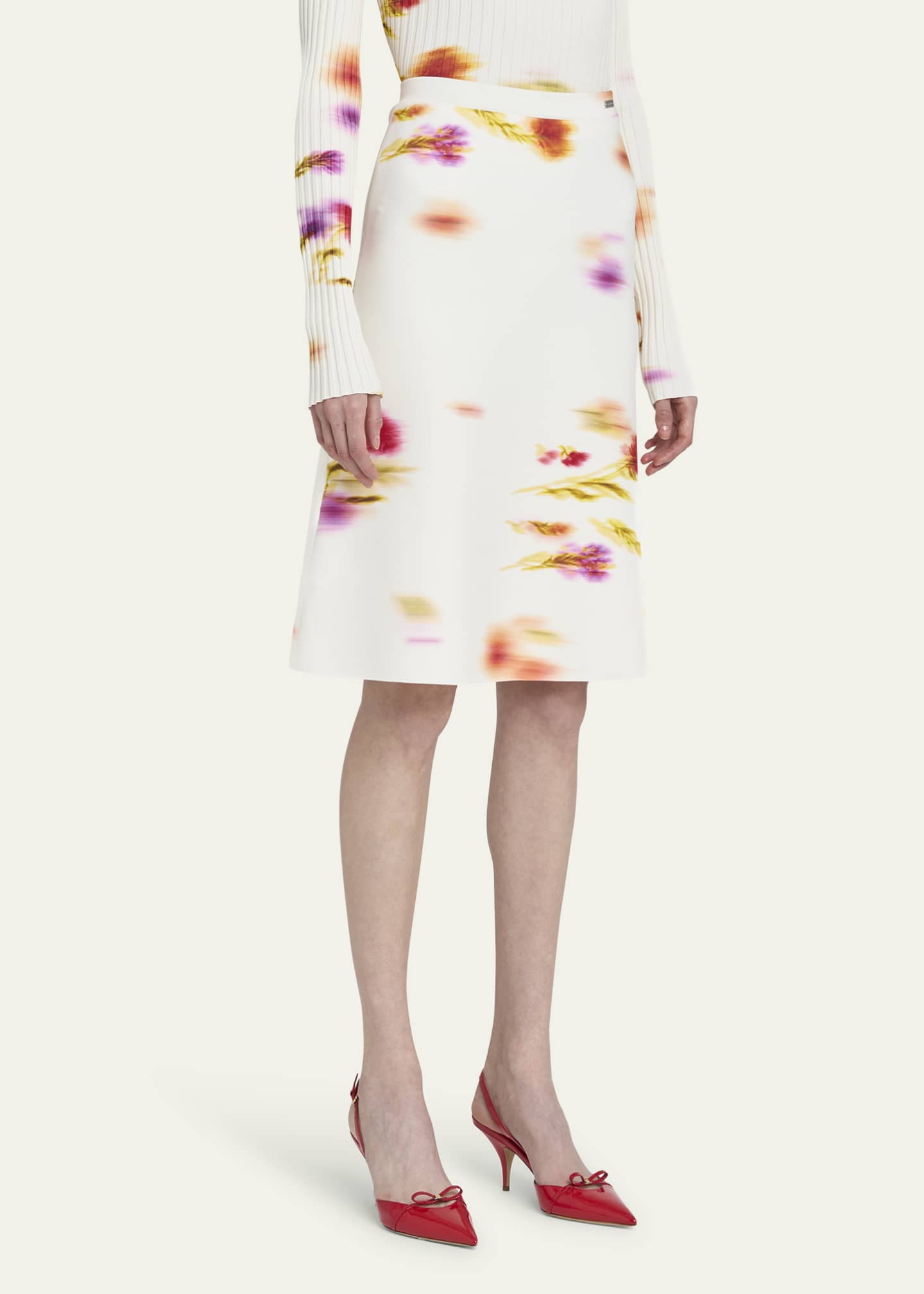 Ferragamo Floral Print Poplin Skirt Image 4 of 5