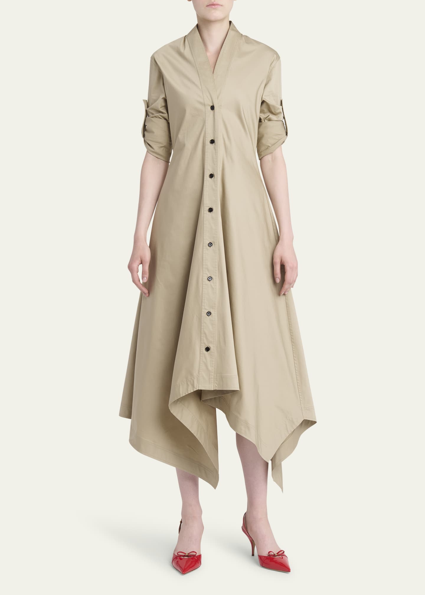 Ferragamo Handkerchief Cotton Poplin Dress Image 2 of 5