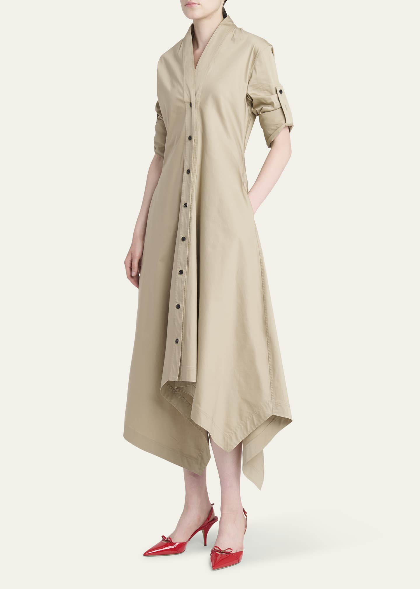 Ferragamo Handkerchief Cotton Poplin Dress Image 4 of 5
