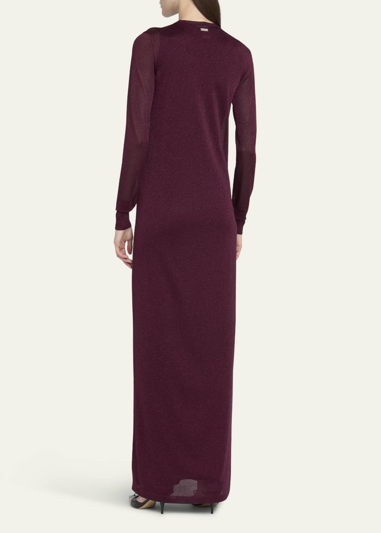 Ferragamo Long Lurex Knit Cardigan Image 3 of 5