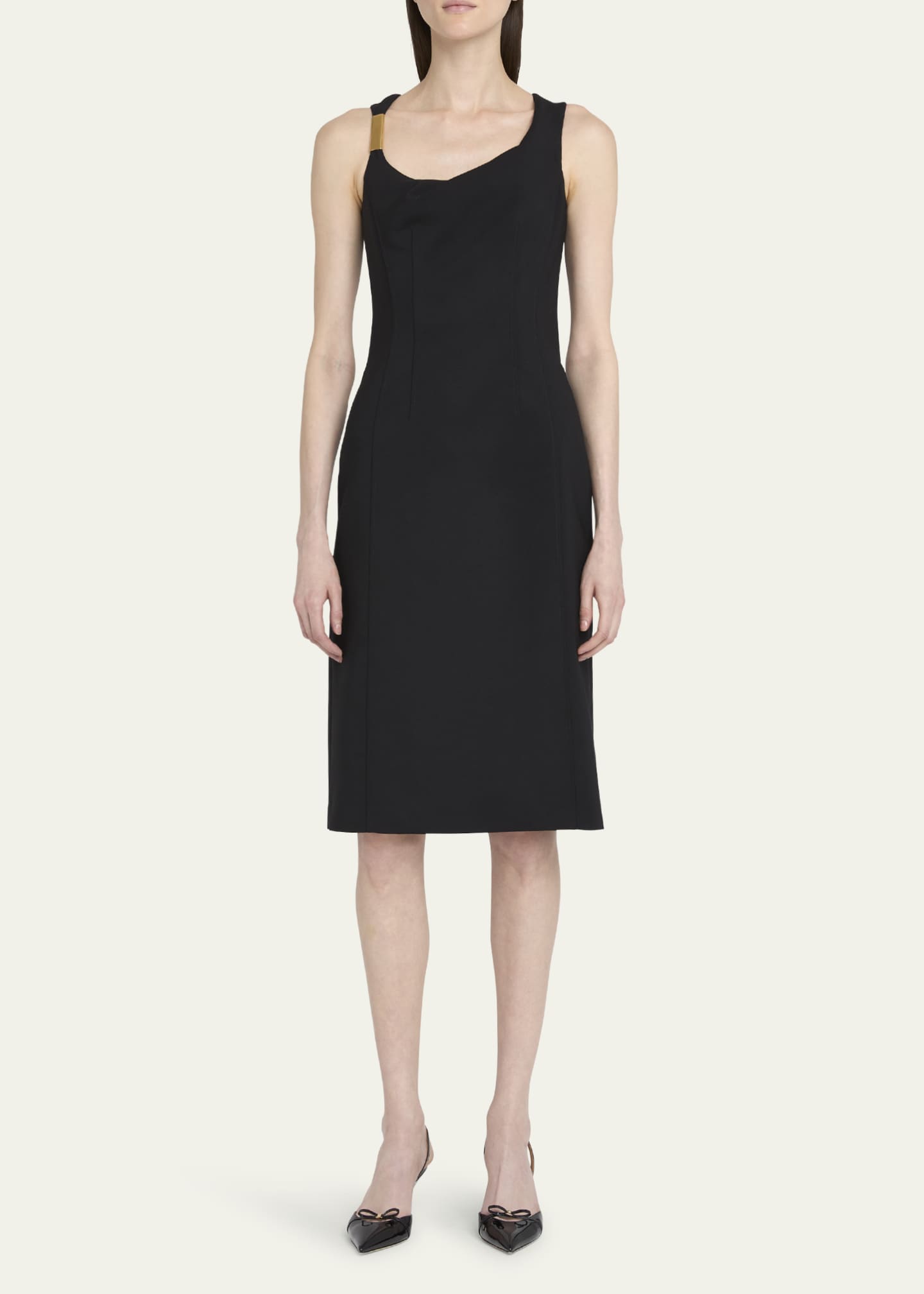 Ferragamo Sheath Pintuck Dress Image 2 of 5
