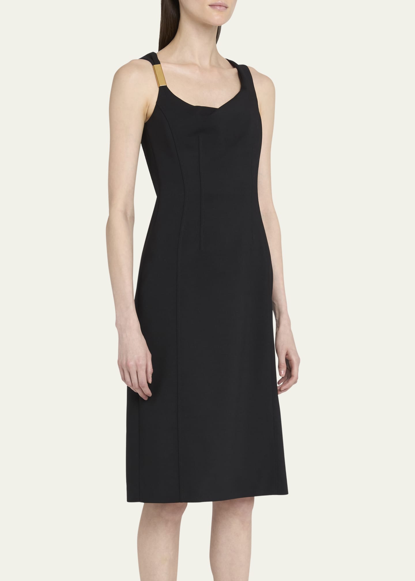 Ferragamo Sheath Pintuck Dress Image 4 of 5
