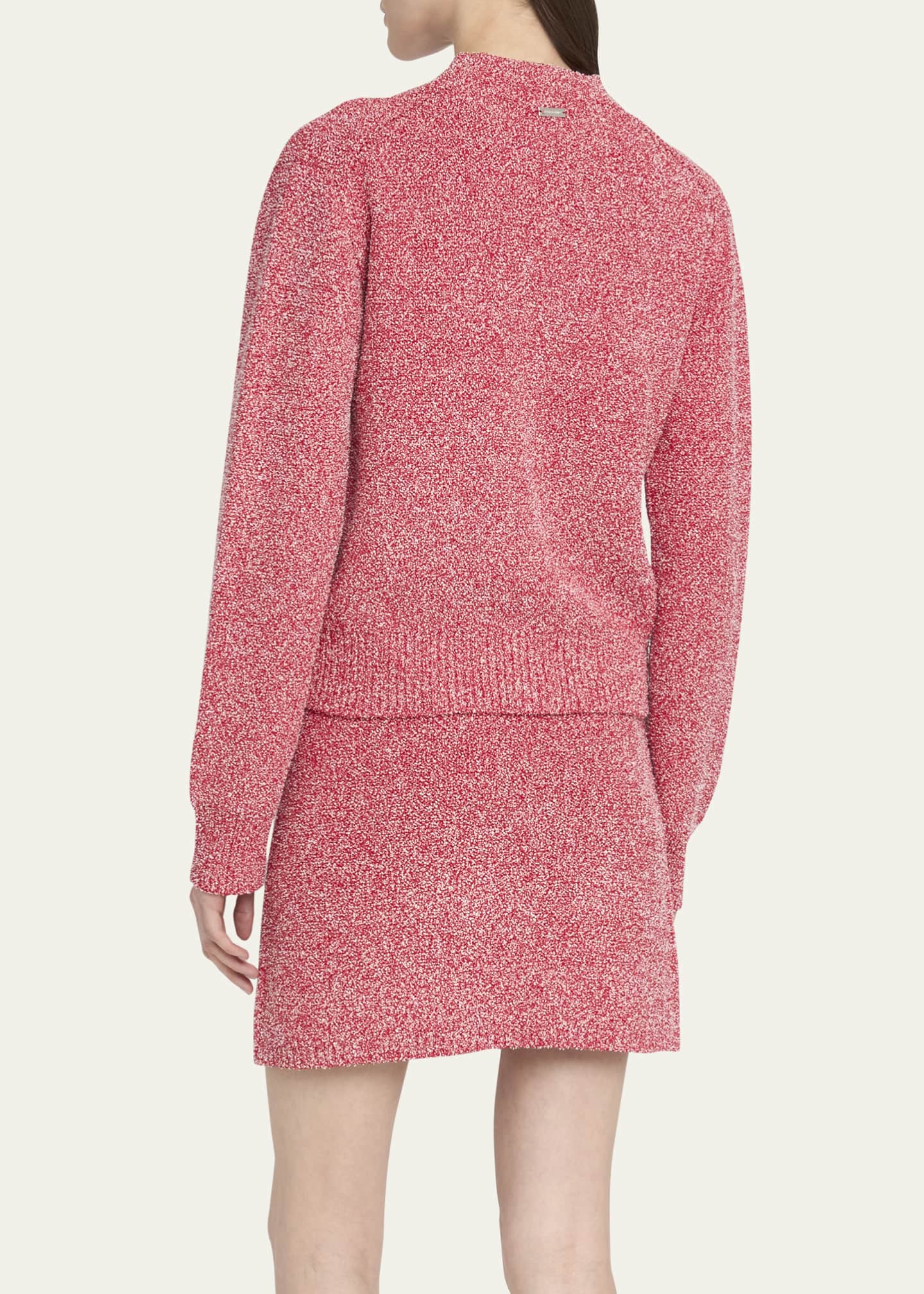 Ferragamo V-Neck Textured Knit Boxy Cardigan Image 3 of 5