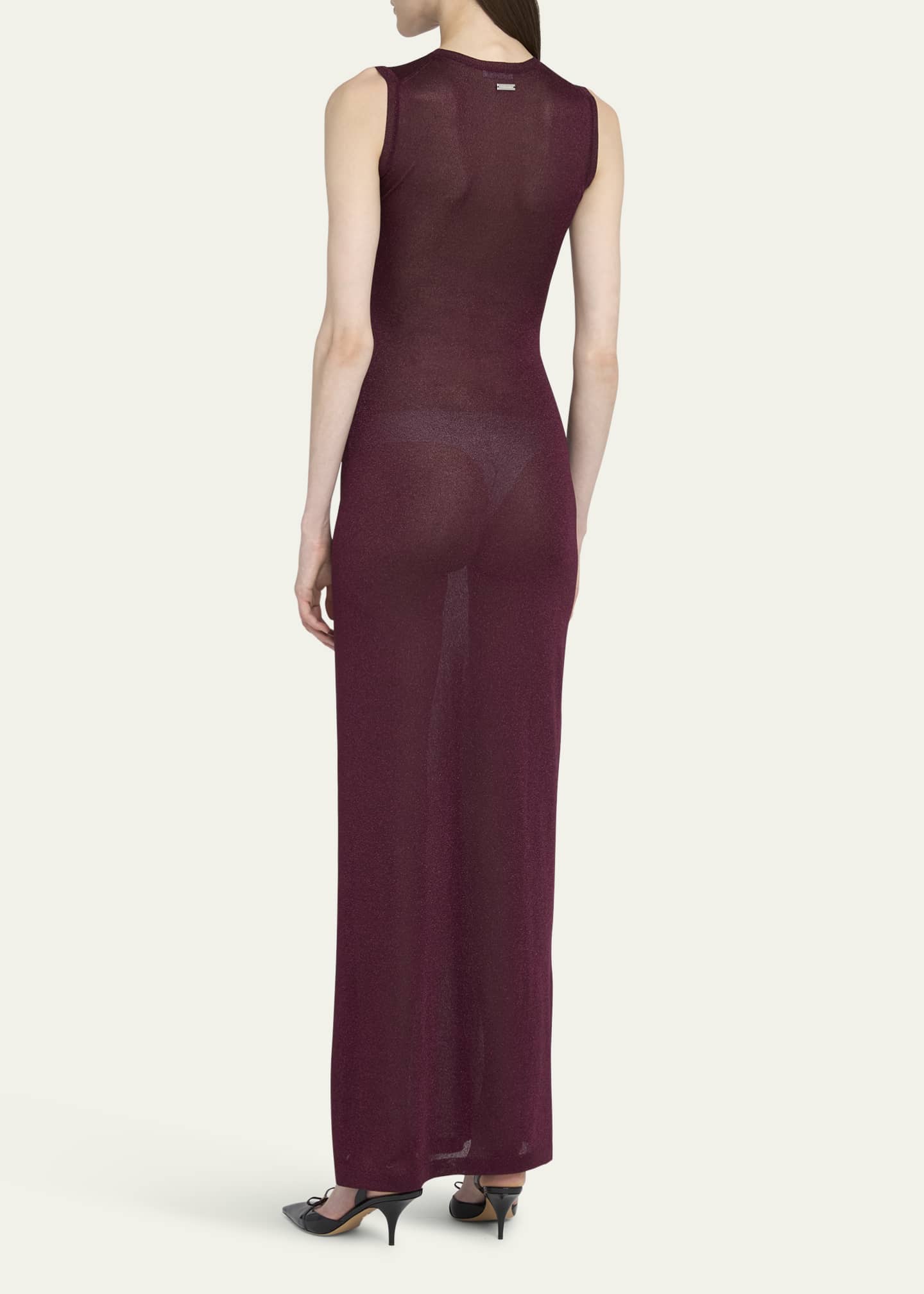Ferragamo Long Lurex Knit Dress Image 3 of 5