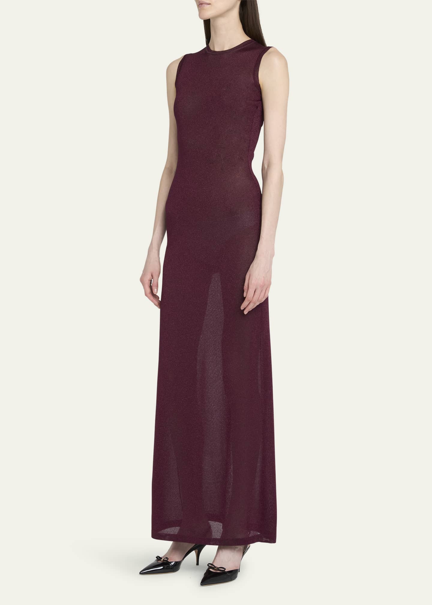 Ferragamo Long Lurex Knit Dress Image 4 of 5