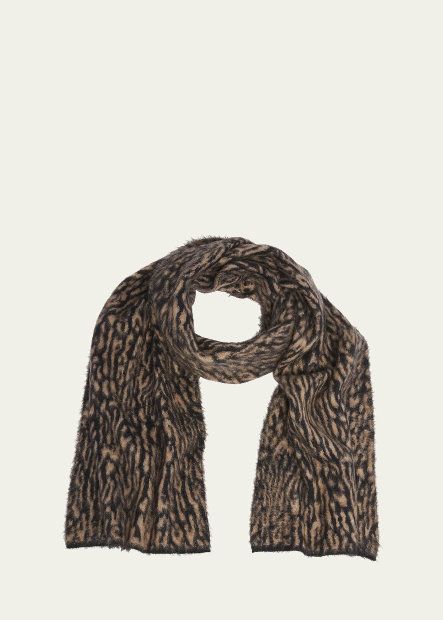 Saint Laurent Leopard Mohair and Wool Scarf Bergdorf Goodman
