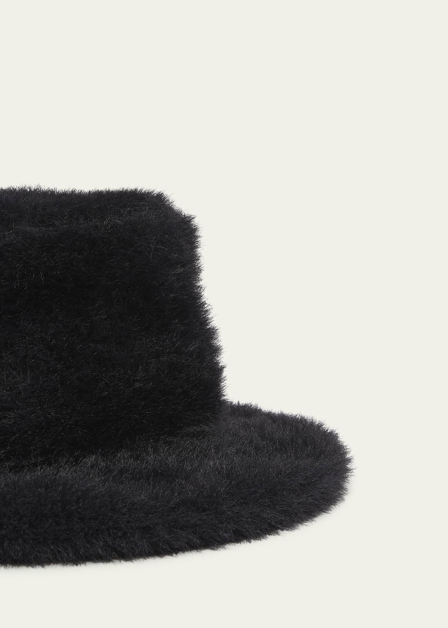 Saint Laurent Embroidered Faux Fur Bucket Hat Image 2 of 2