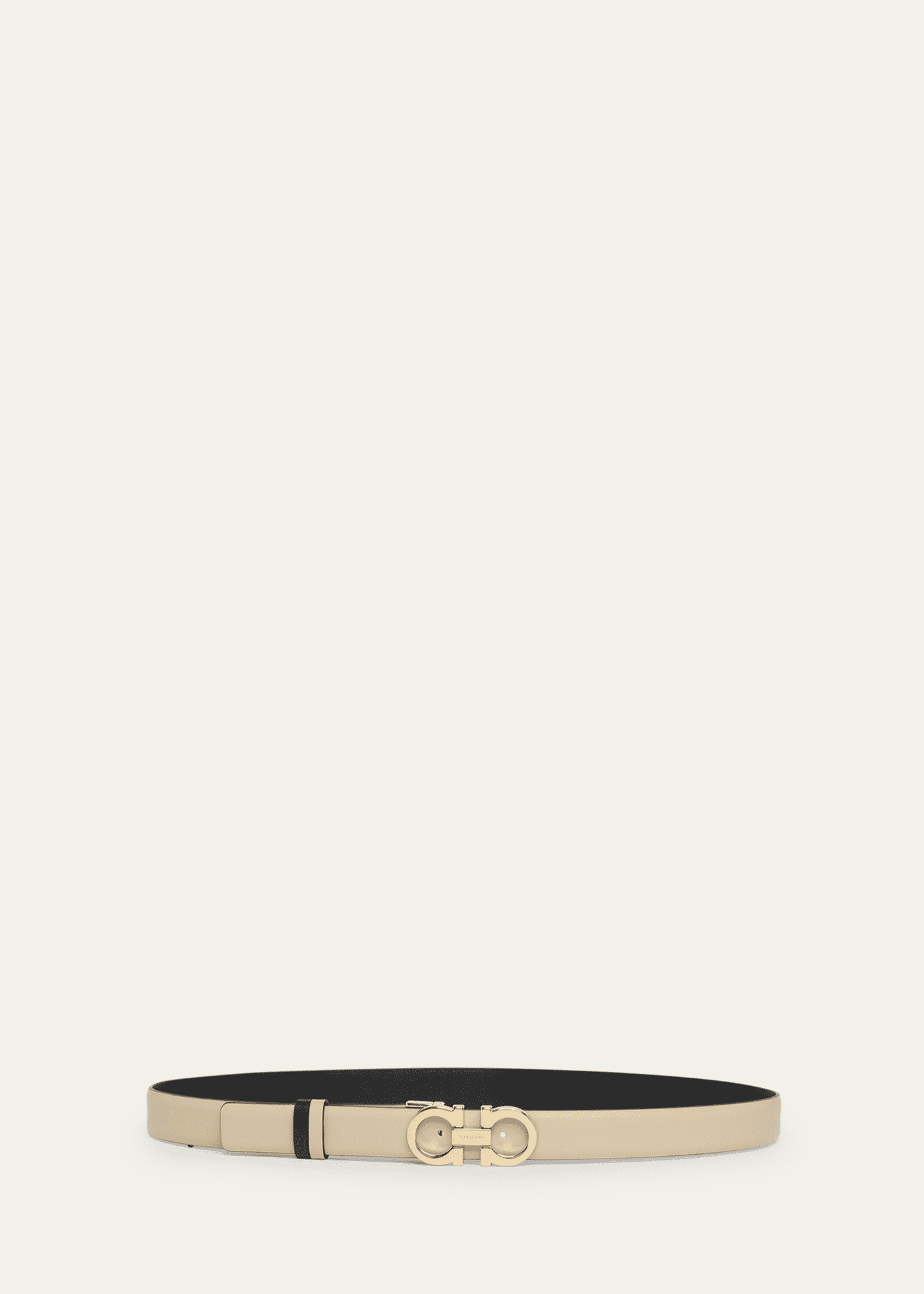 Ferragamo Mediterranean Gancini Leather Skinny Belt Image 3 of 4