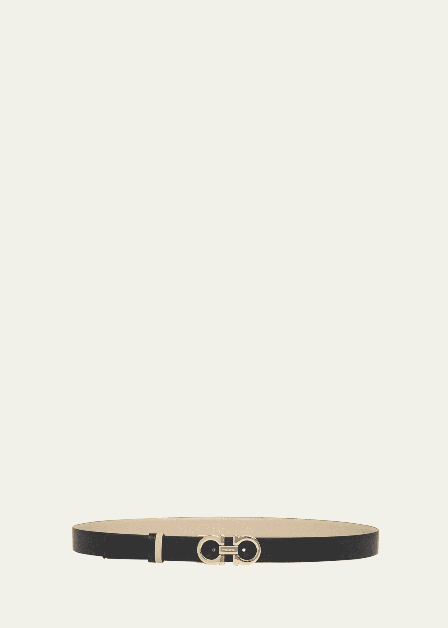Ferragamo Mediterranean Gancini Leather Skinny Belt Image 1 of 4