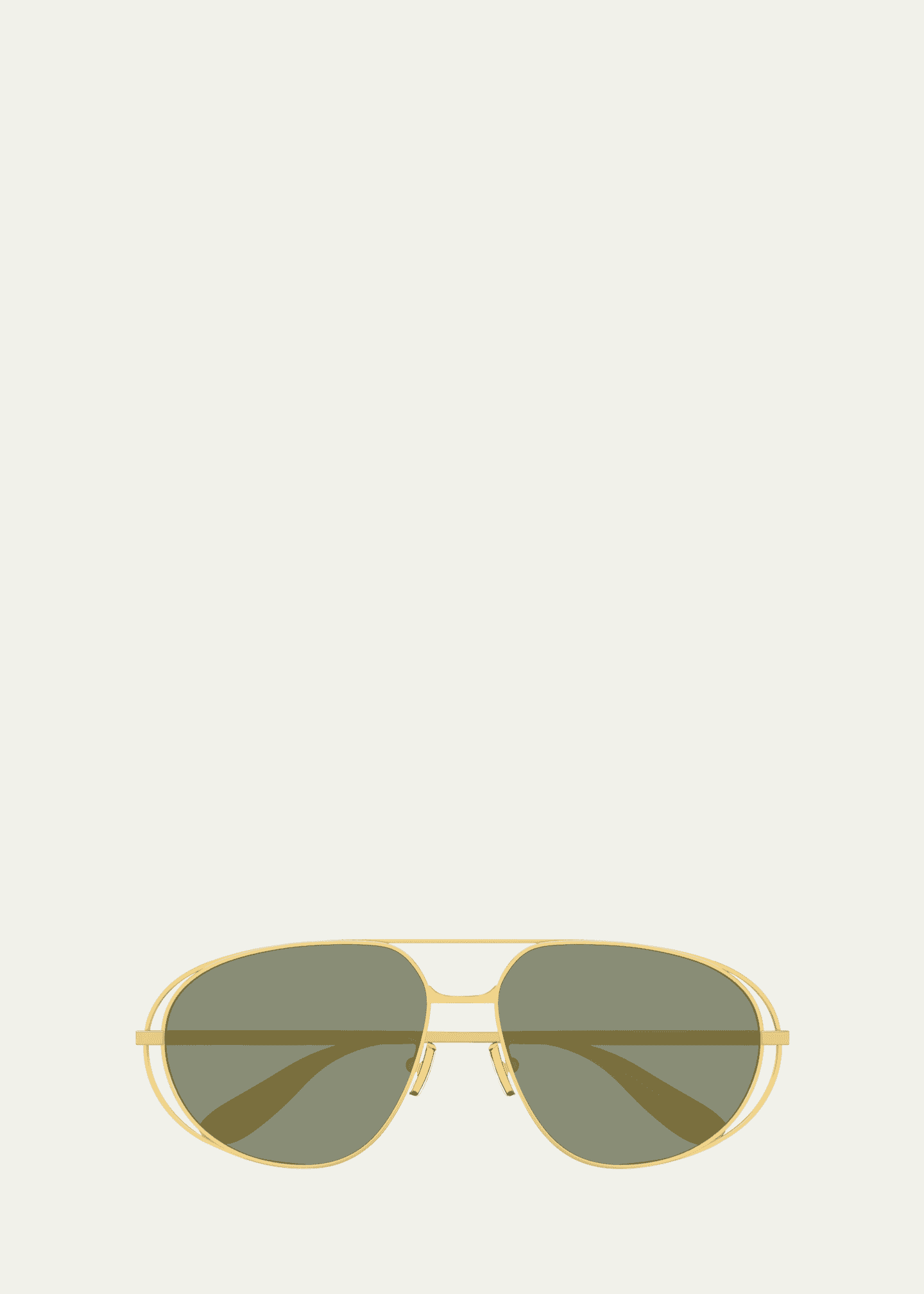 Bottega Veneta Cutout Metal Aviator Sunglasses Image 1 of 2