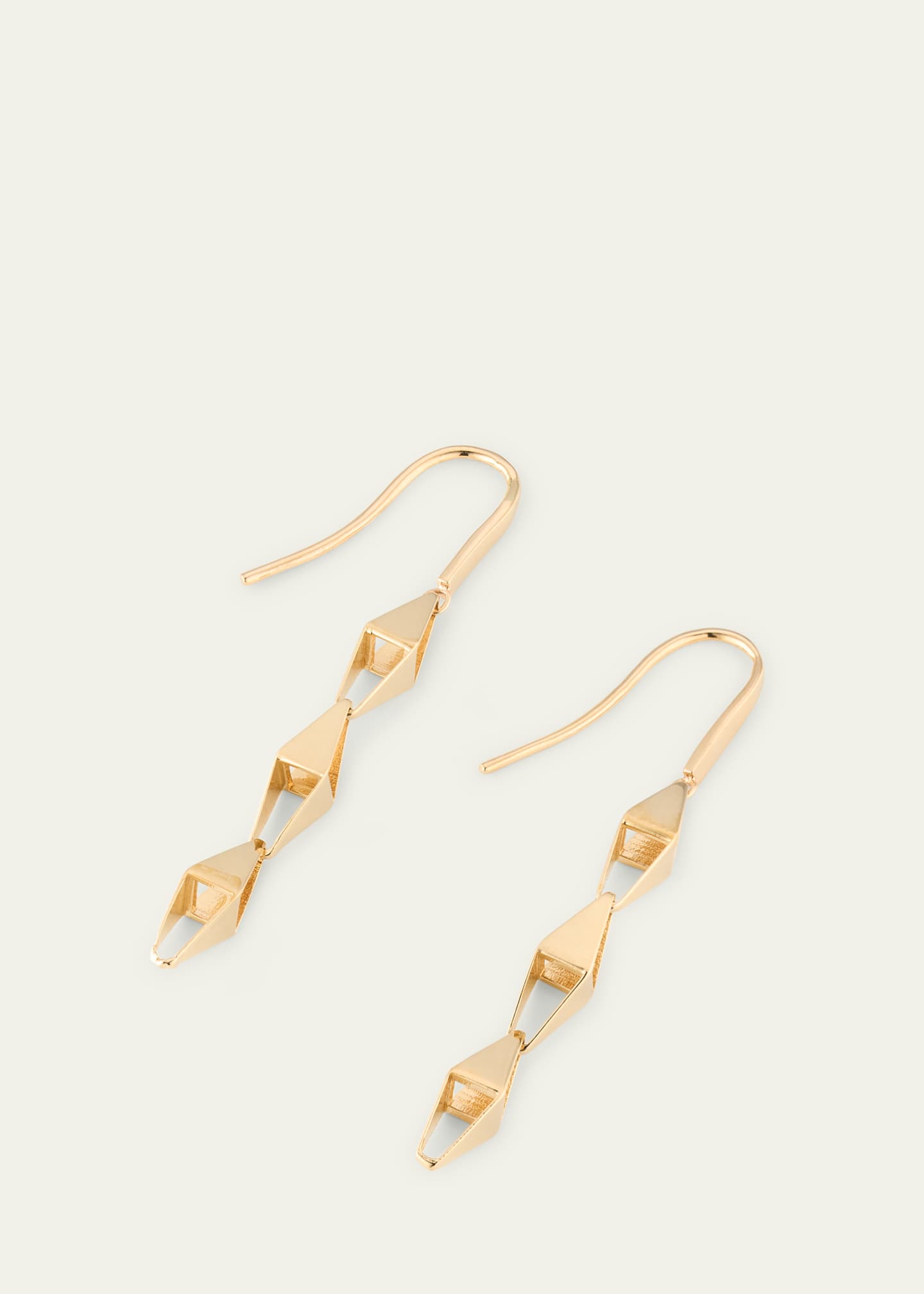 Lana 14K Yellow Gold Laser 3D Kite Short Linear Hook Earrings Image 3 of 4