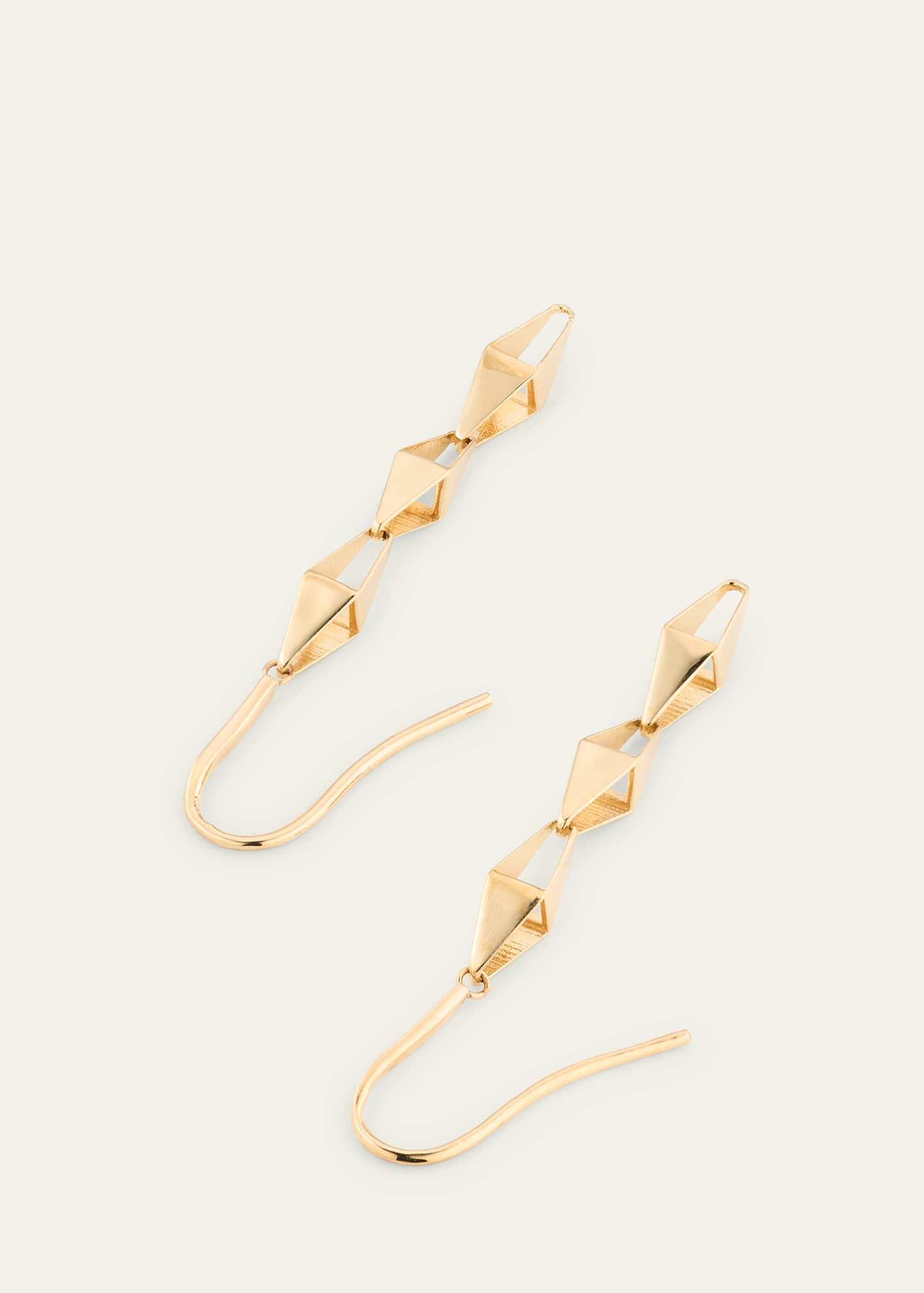 Lana 14K Yellow Gold Laser 3D Kite Short Linear Hook Earrings Image 4 of 4
