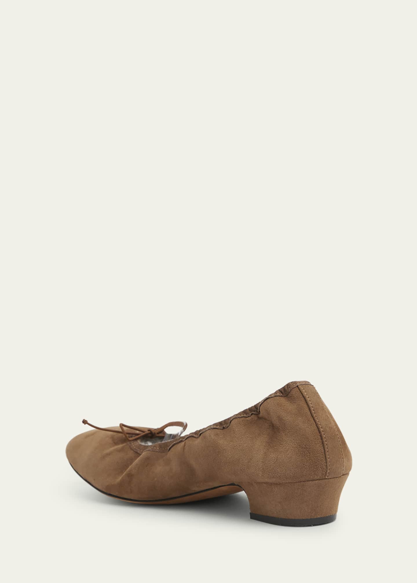Awar Suede Bow Heeled Ballerina Flats