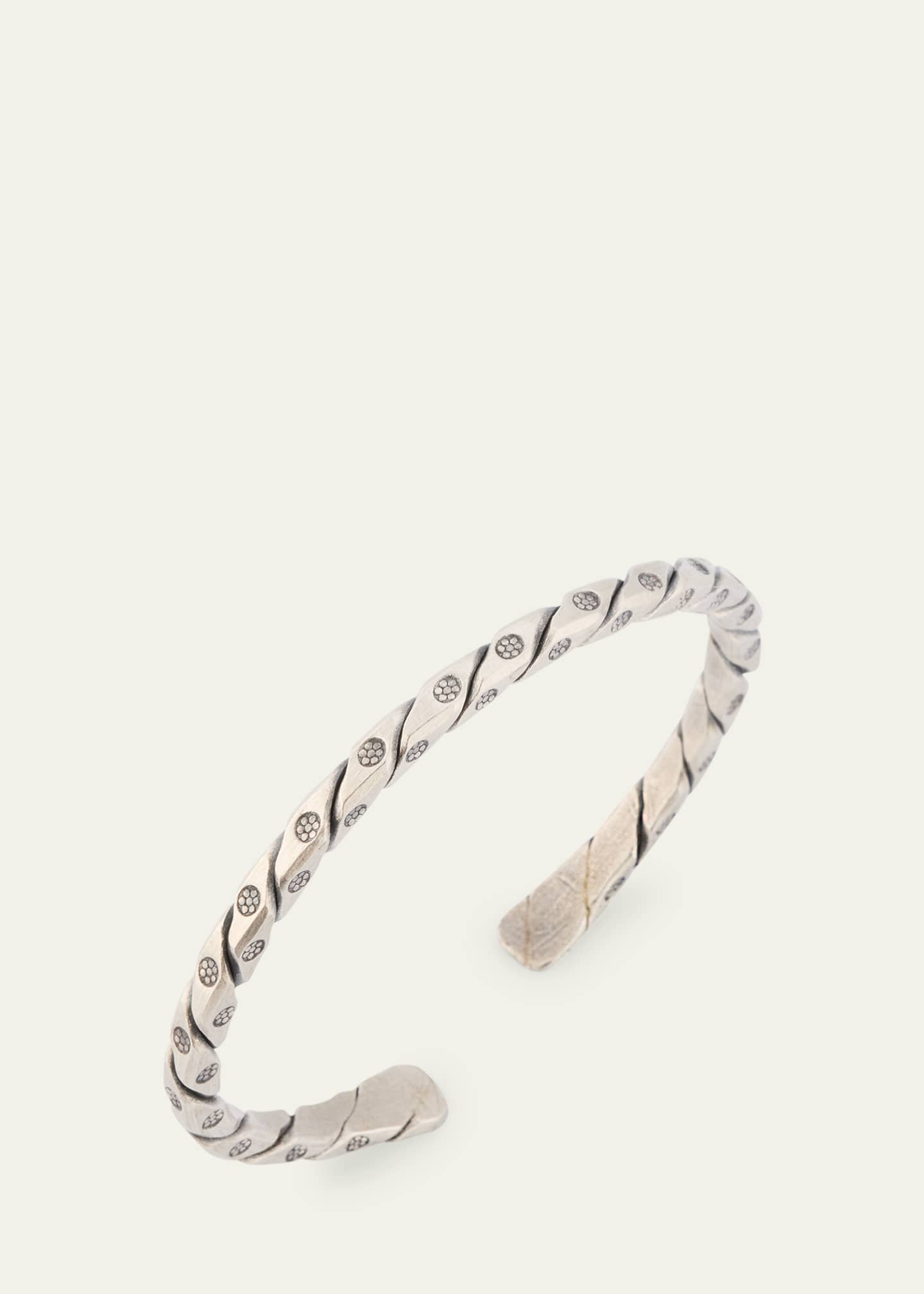 Jan Leslie Men's Sterling Silver Twist and Screw Cuff Bracelet Image 3 of 4