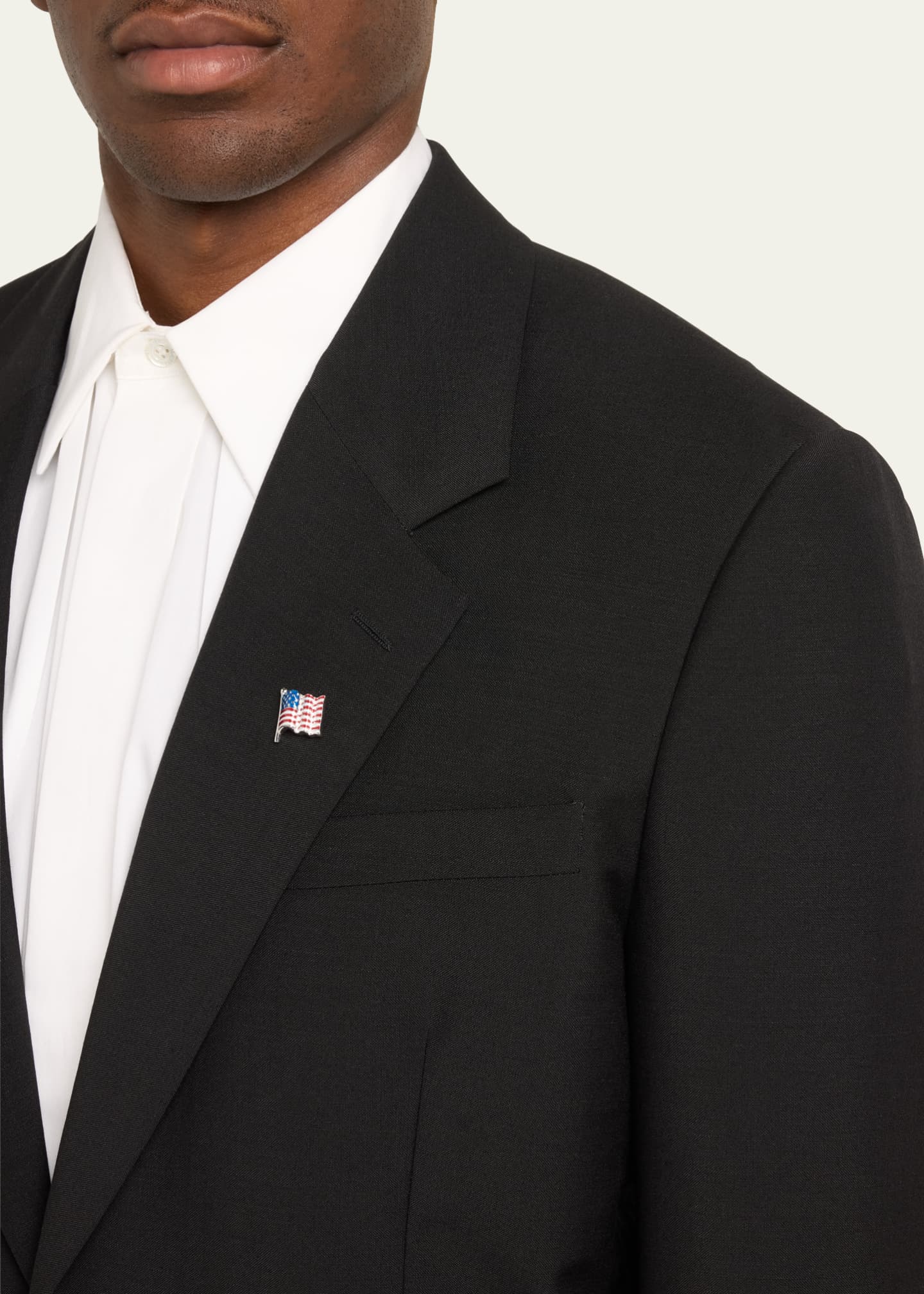 Jan Leslie Men's Sterling Silver American Flag Lapel Pin Image 2 of 4