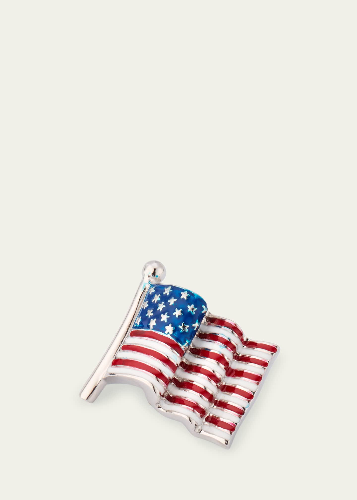 Jan Leslie Men's Sterling Silver American Flag Lapel Pin Image 3 of 4
