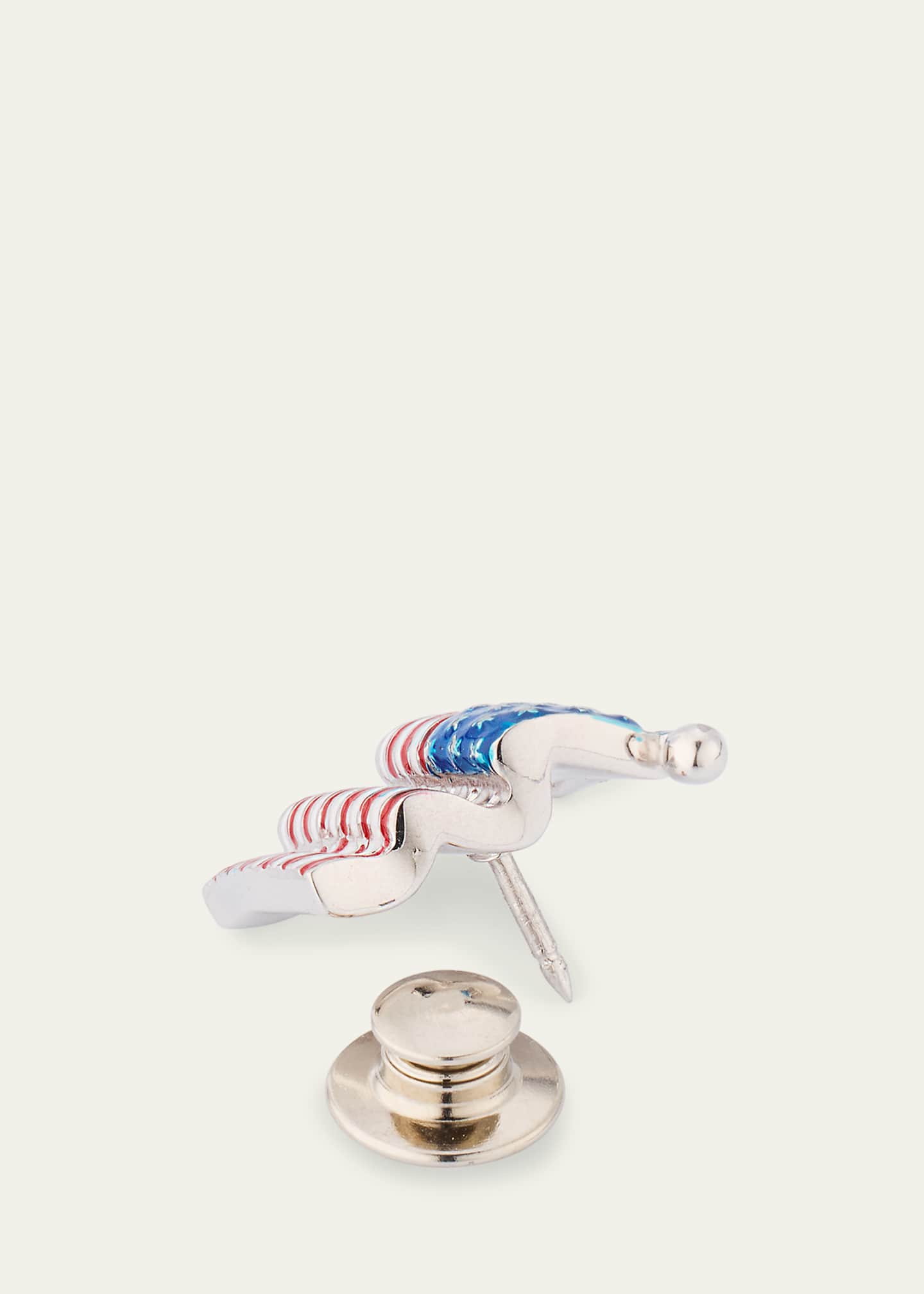 Jan Leslie Men's Sterling Silver American Flag Lapel Pin Image 4 of 4