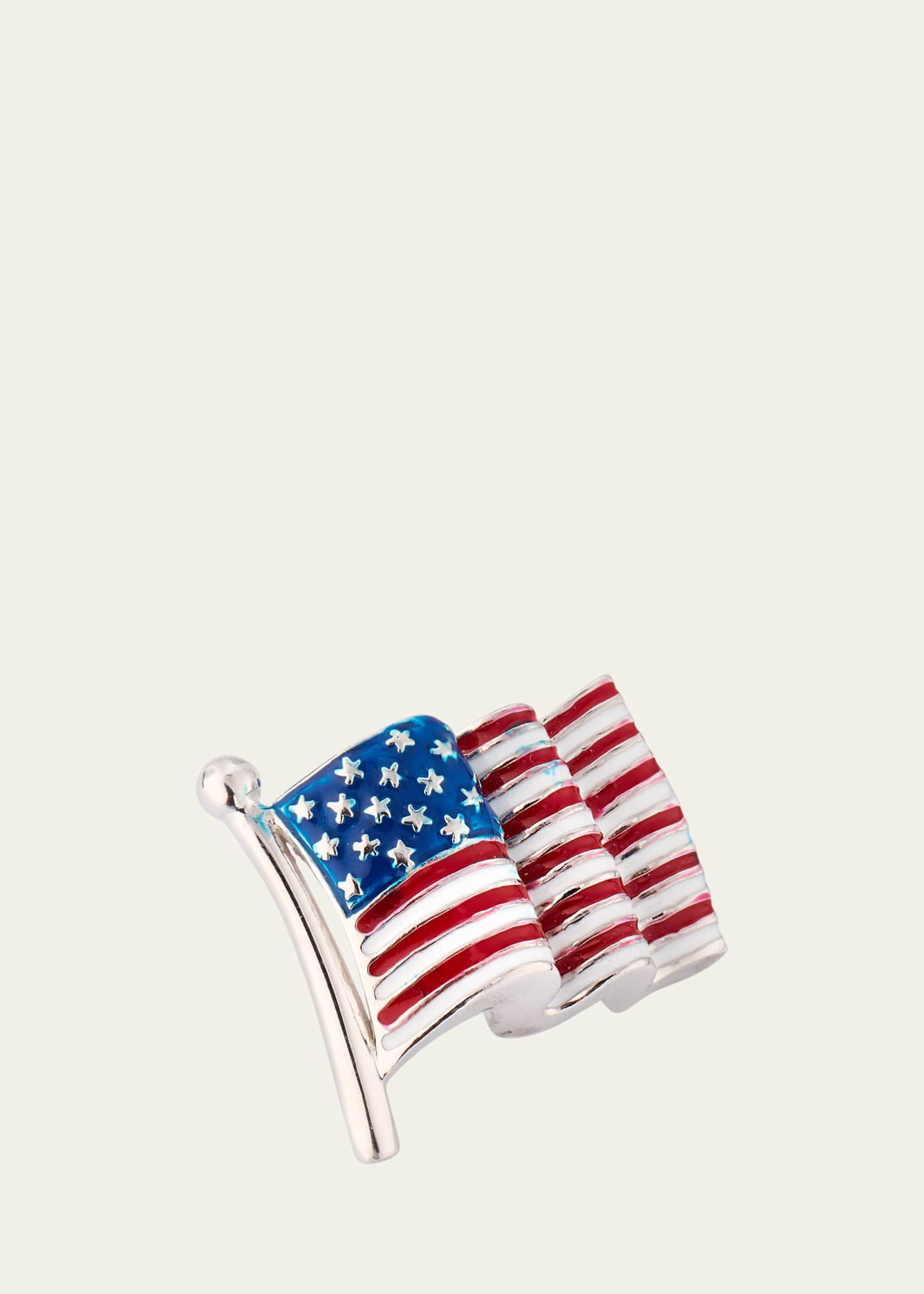 Jan Leslie Men's Sterling Silver American Flag Lapel Pin Image 1 of 4