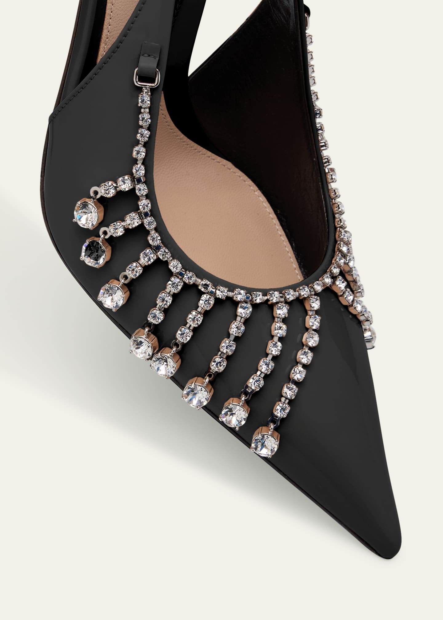 Gucci Guinevere Crystal Leather Slingback Stiletto Pumps Image 5 of 6