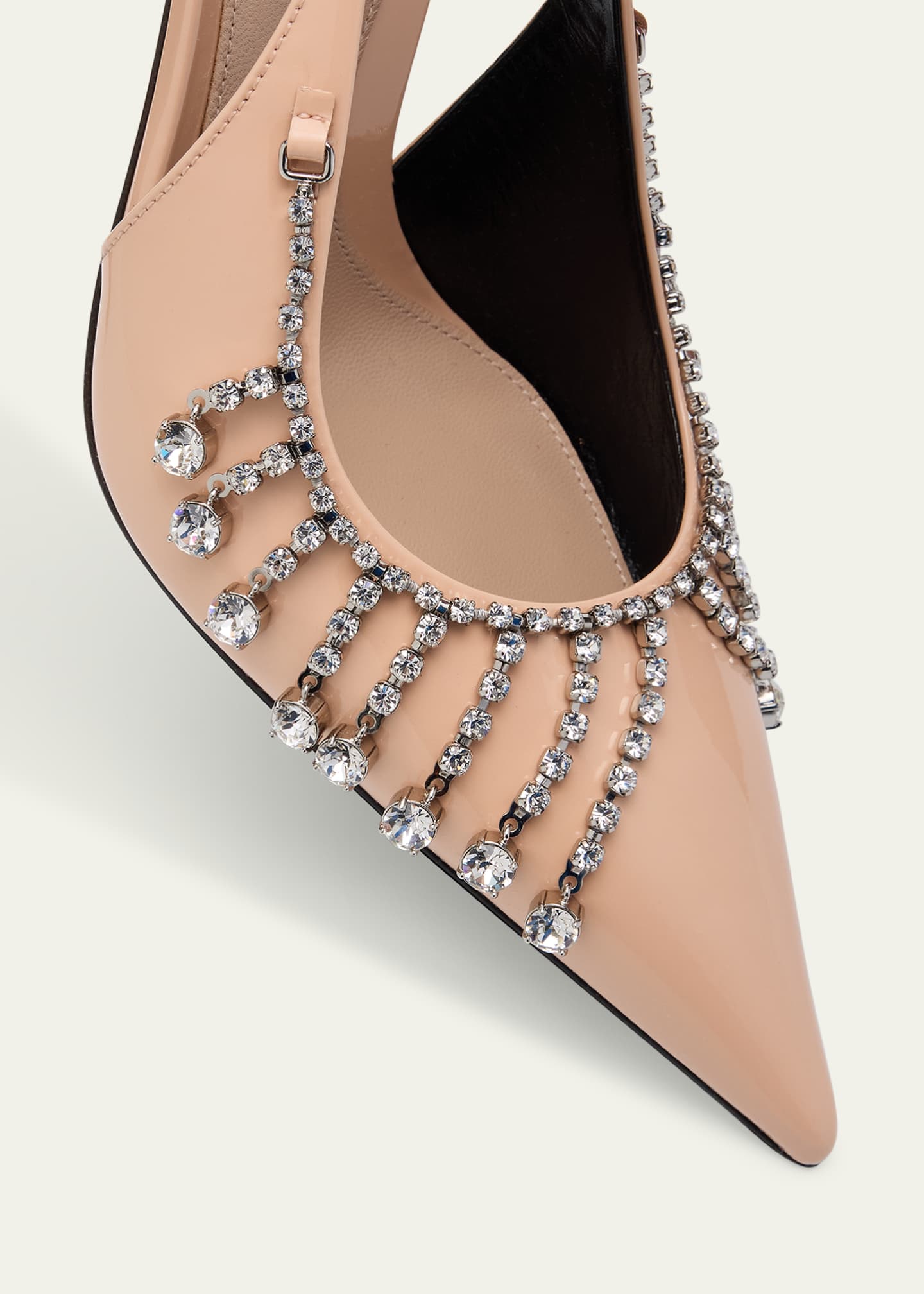 Gucci Guinevere Crystal Leather Slingback Stiletto Pumps Image 5 of 6